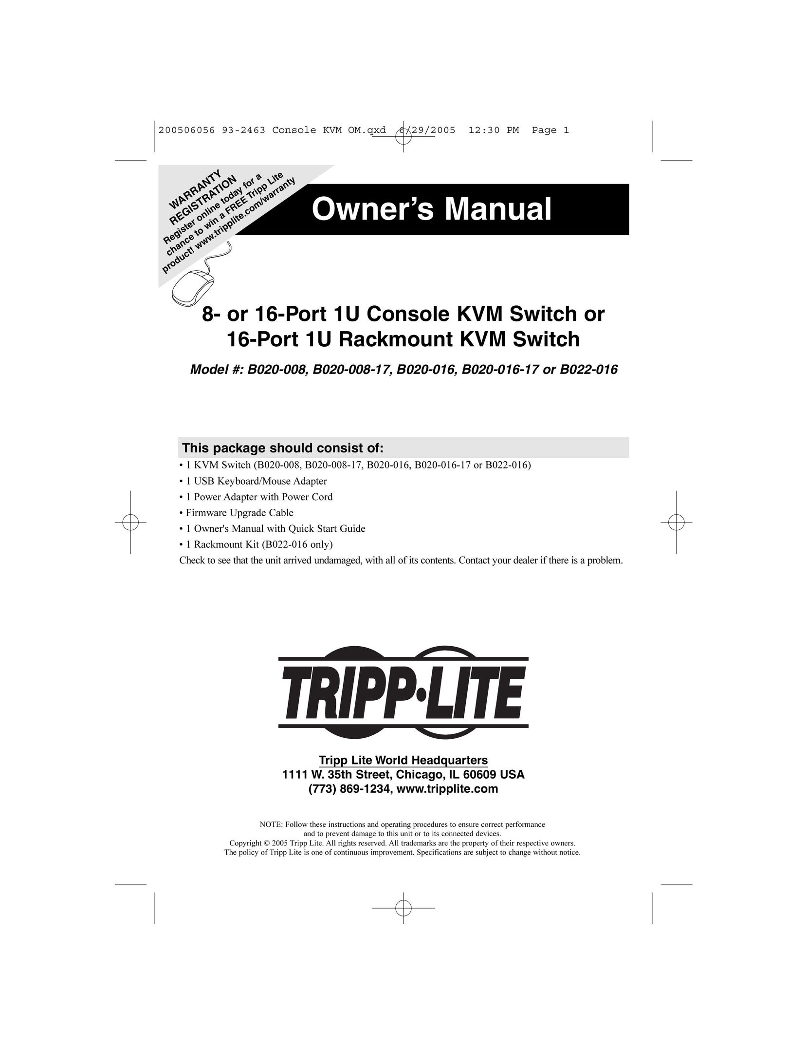 Tripp Lite B020-008 Switch User Manual