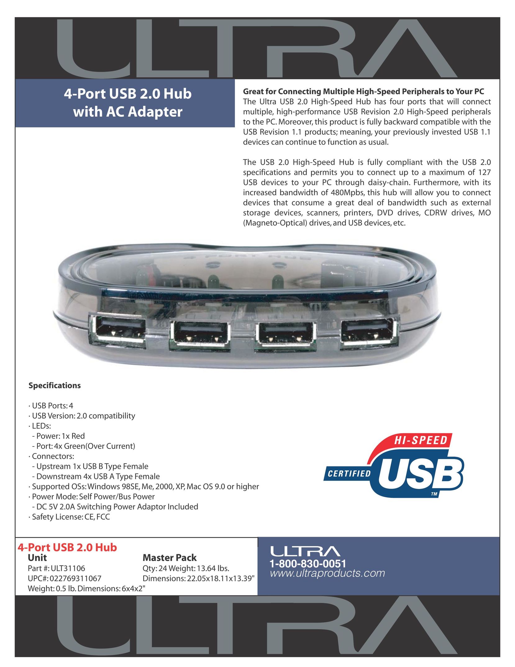 Ultra Products ULT31106 Switch User Manual