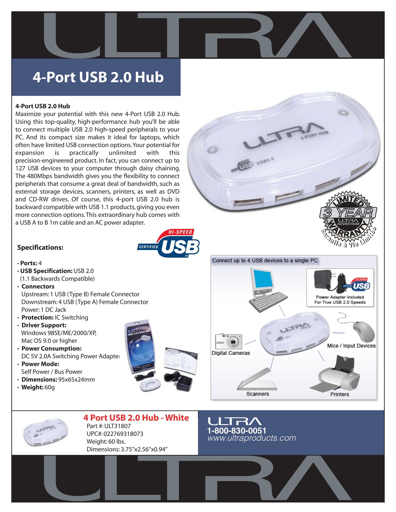 Ultra Products ULT31807 Switch User Manual