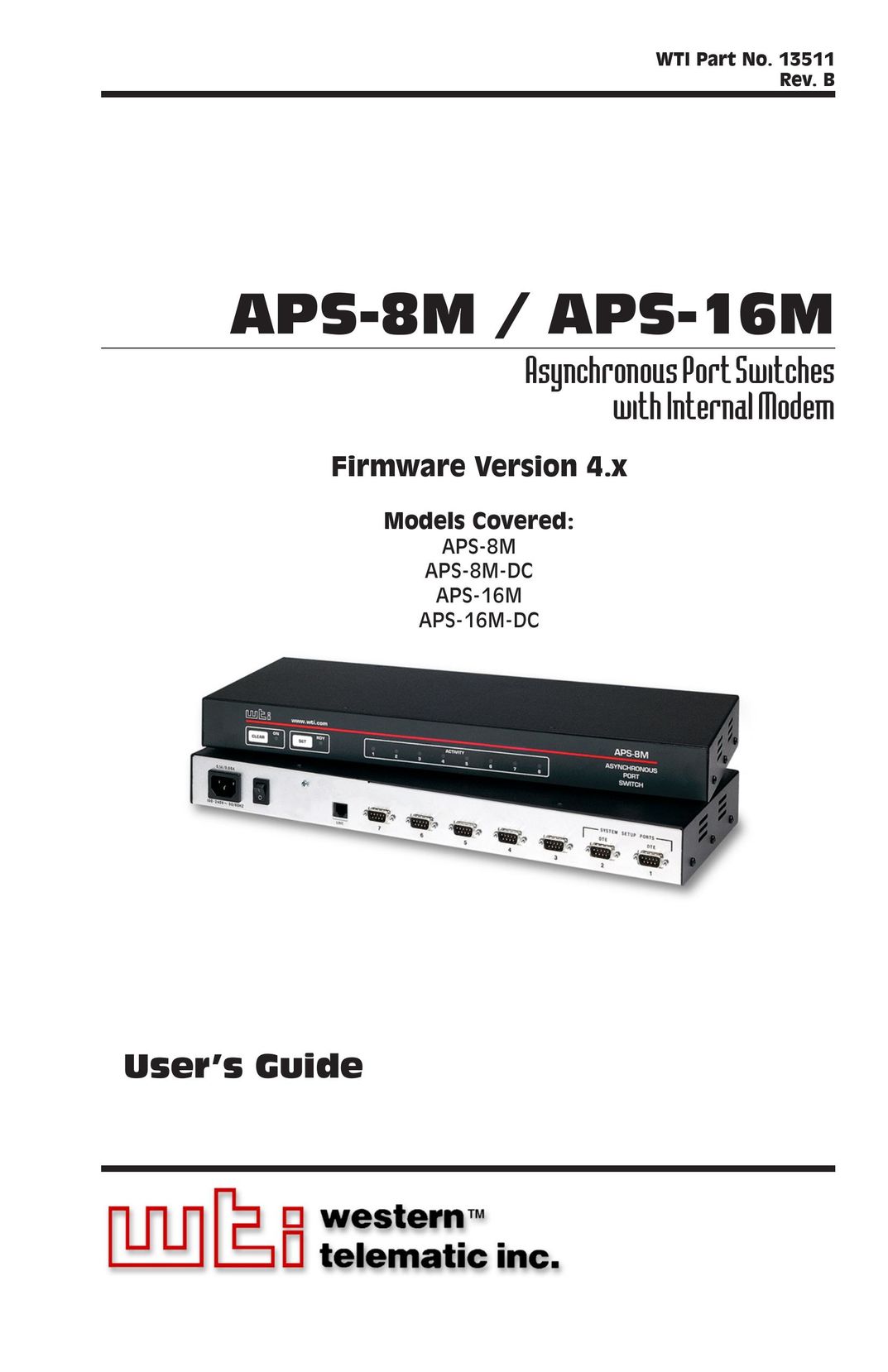 Western Telematic APS-16M Switch User Manual