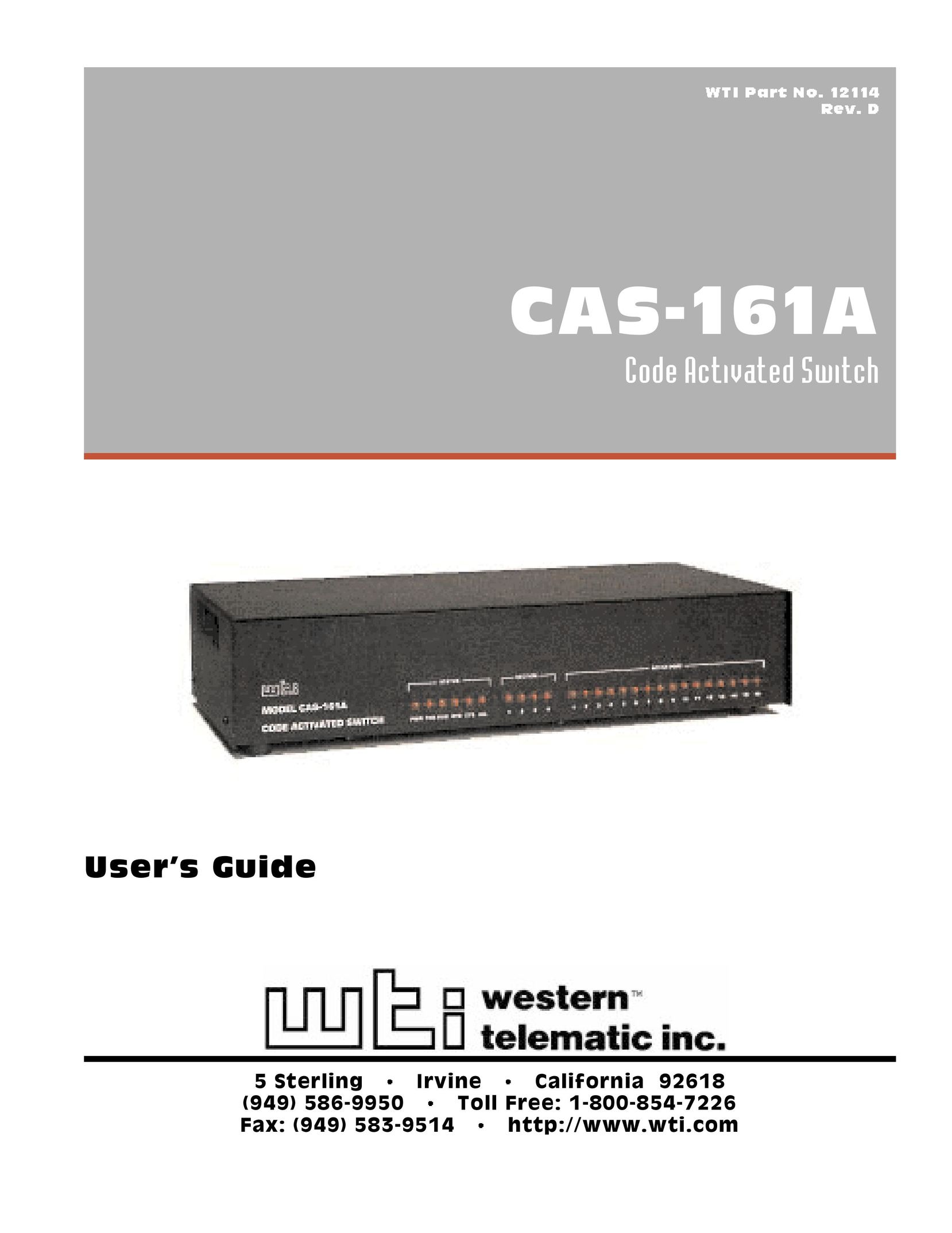 Western Telematic CAS-161A Switch User Manual