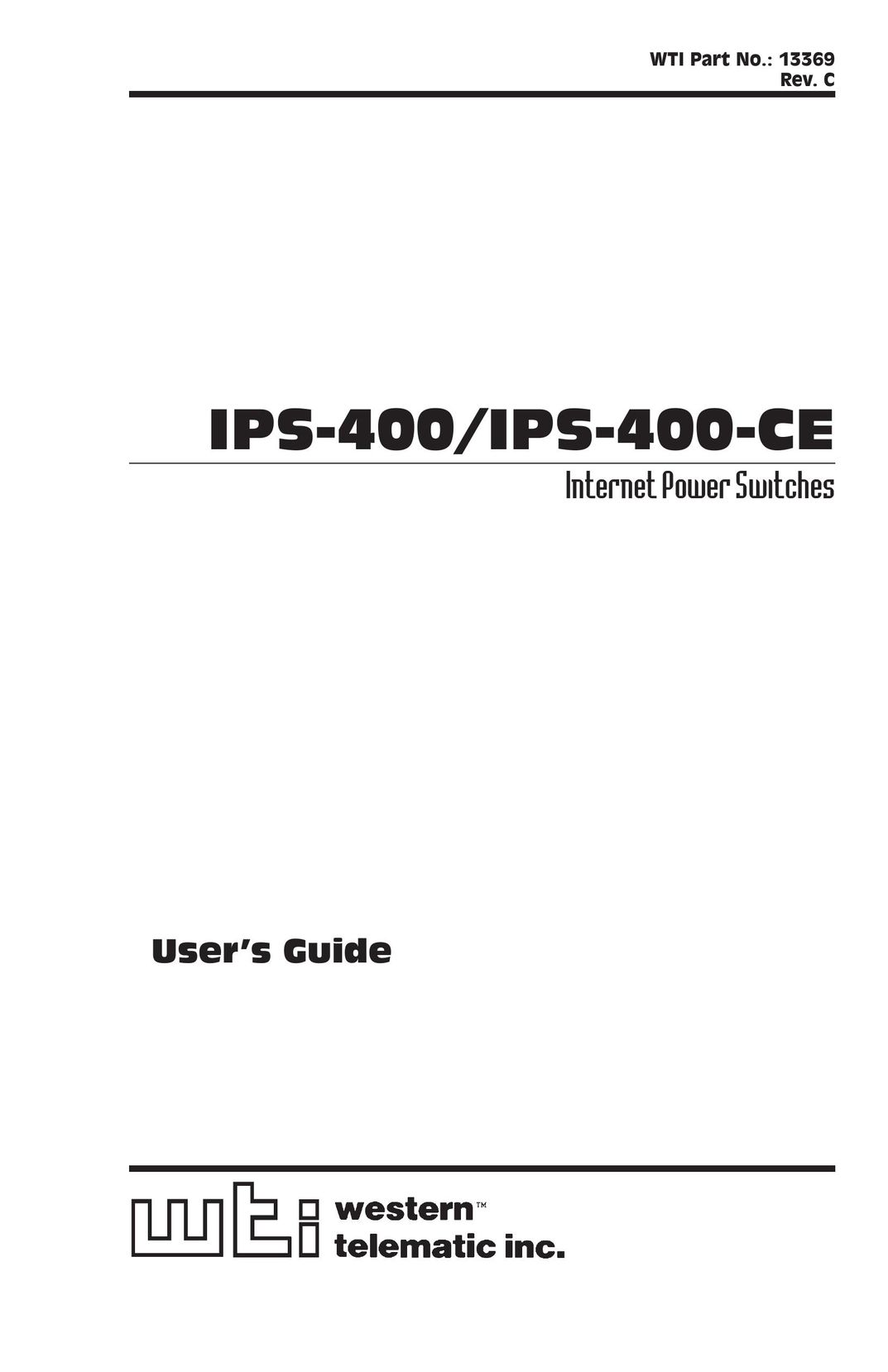 Western Telematic IPS-400 Switch User Manual