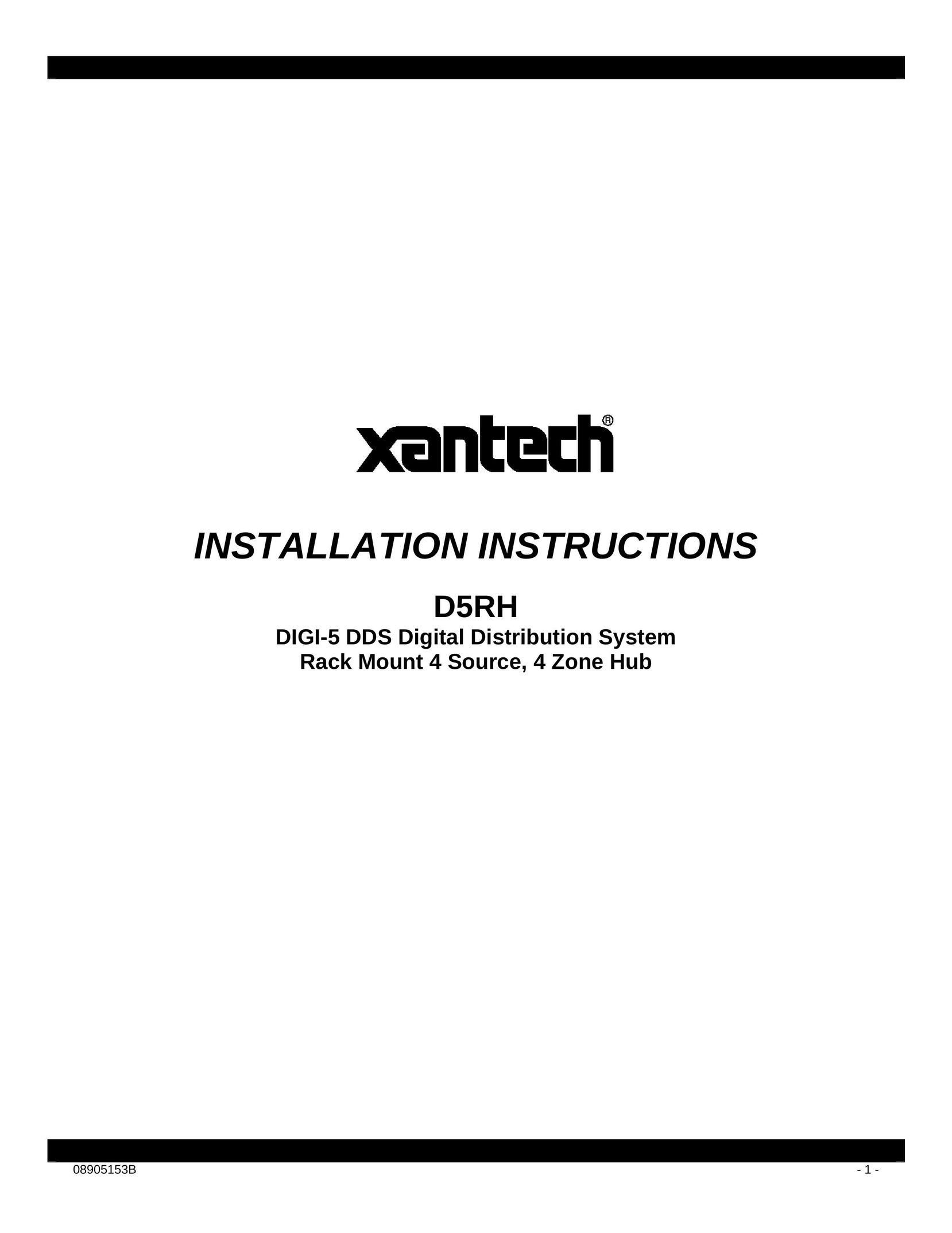 Xantech D5RH Switch User Manual
