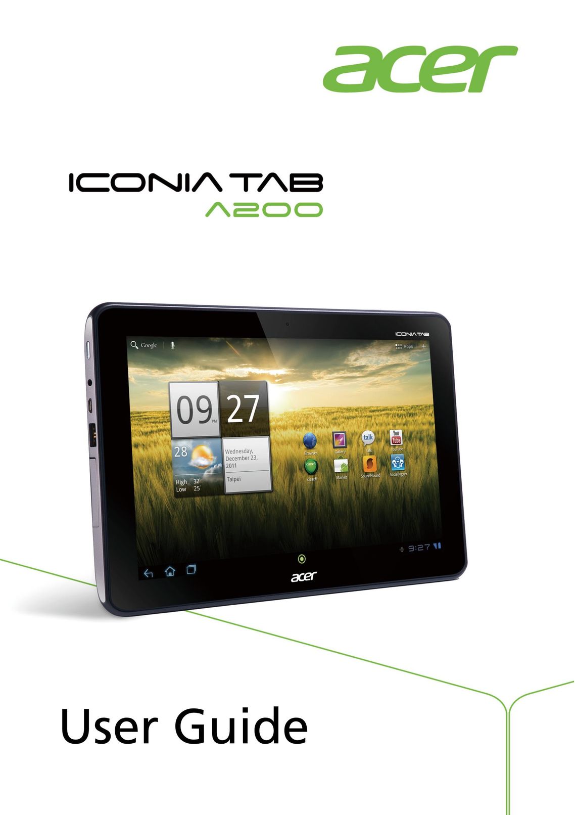 Acer A20010G16U?XE.H8QPN.001 Tablet User Manual