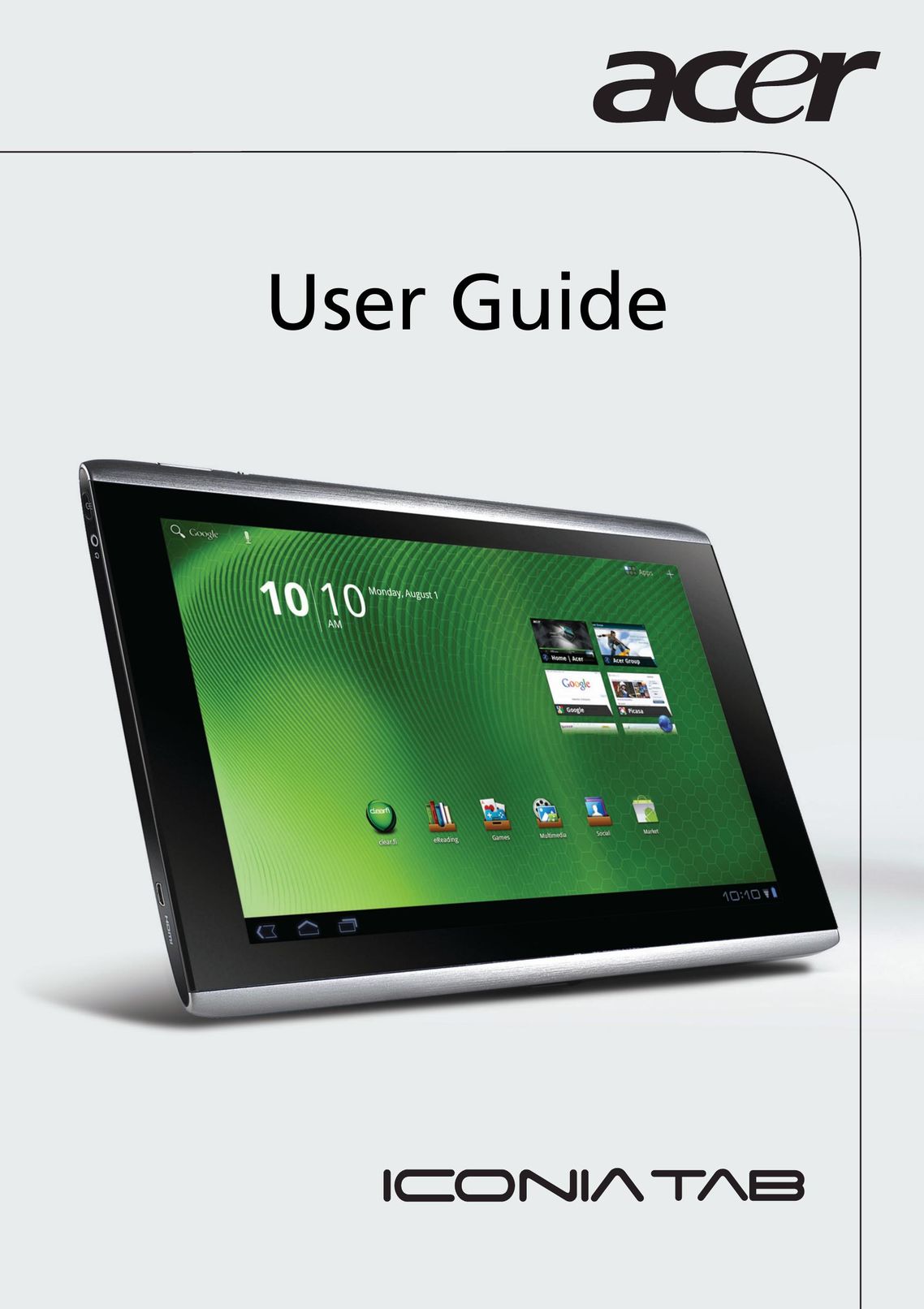 Acer A500-10S16U Tablet User Manual