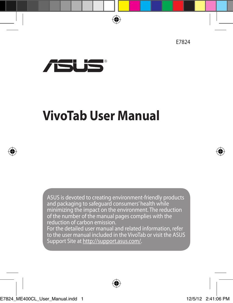 Asus 90OK-S0NB110E0Y;TF600T-B1-GR Tablet User Manual