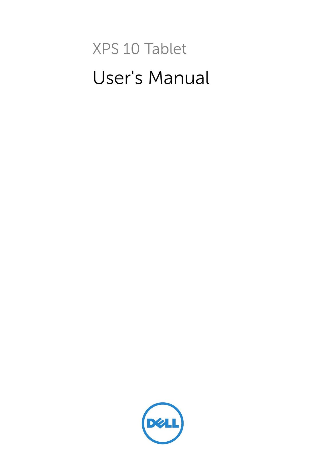 Dell XPS 10 Tablet User Manual
