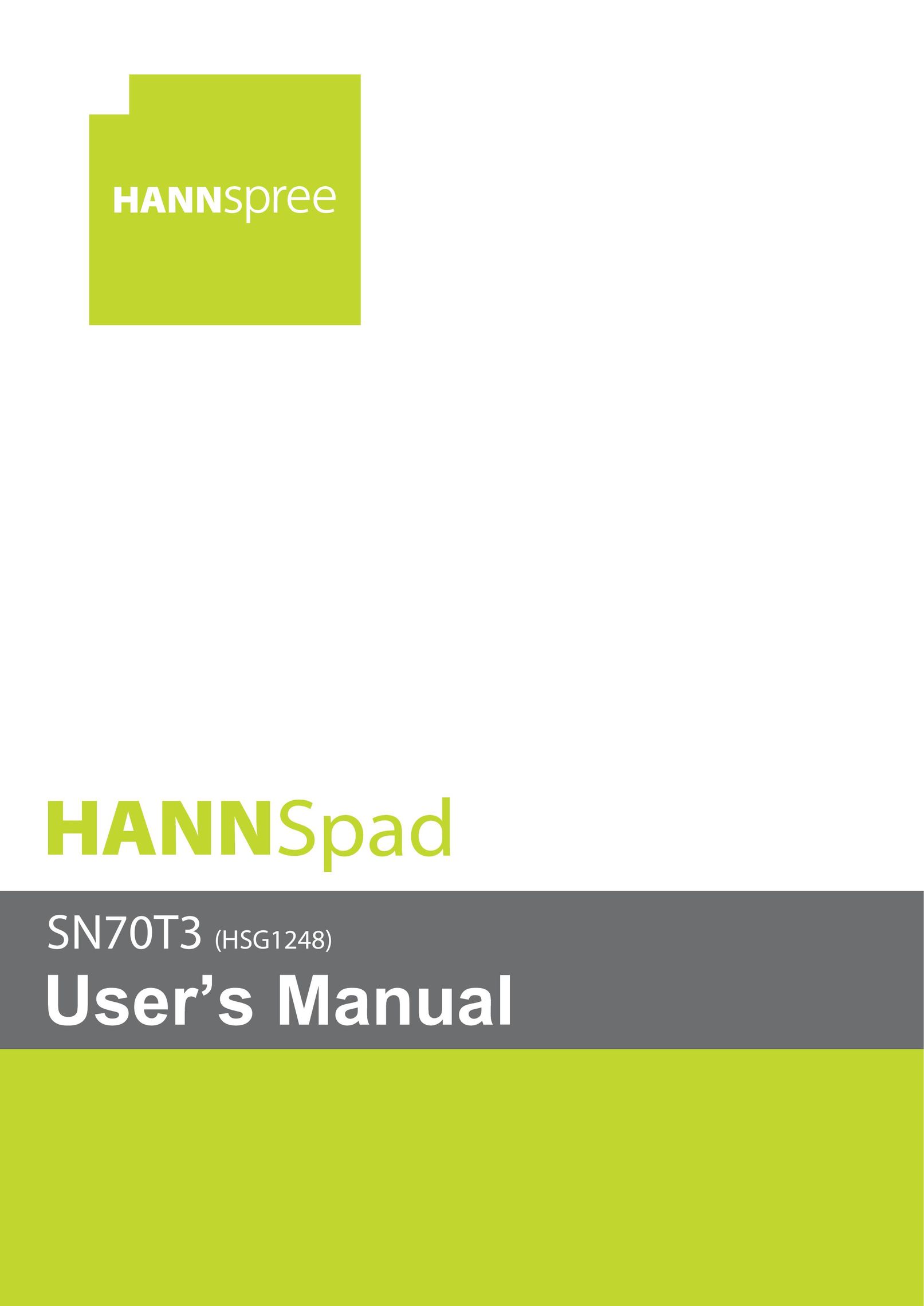 HANNspree SN70T3 Tablet User Manual