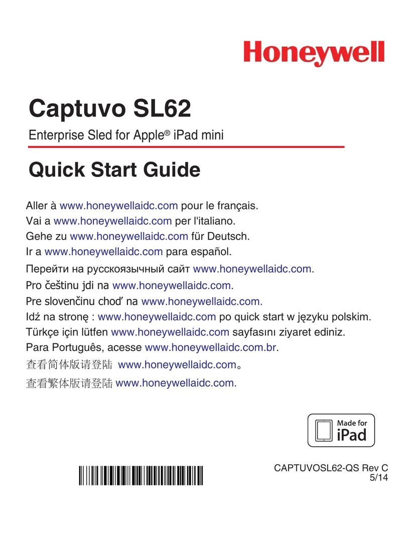 Honeywell SL62 Tablet User Manual