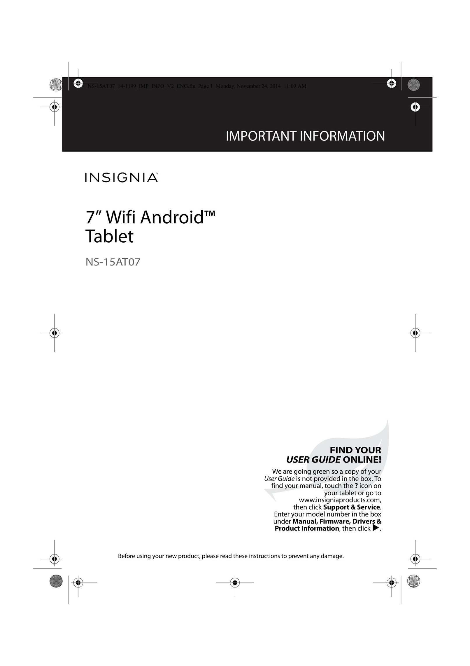 Insignia NS-15AT07 Tablet User Manual