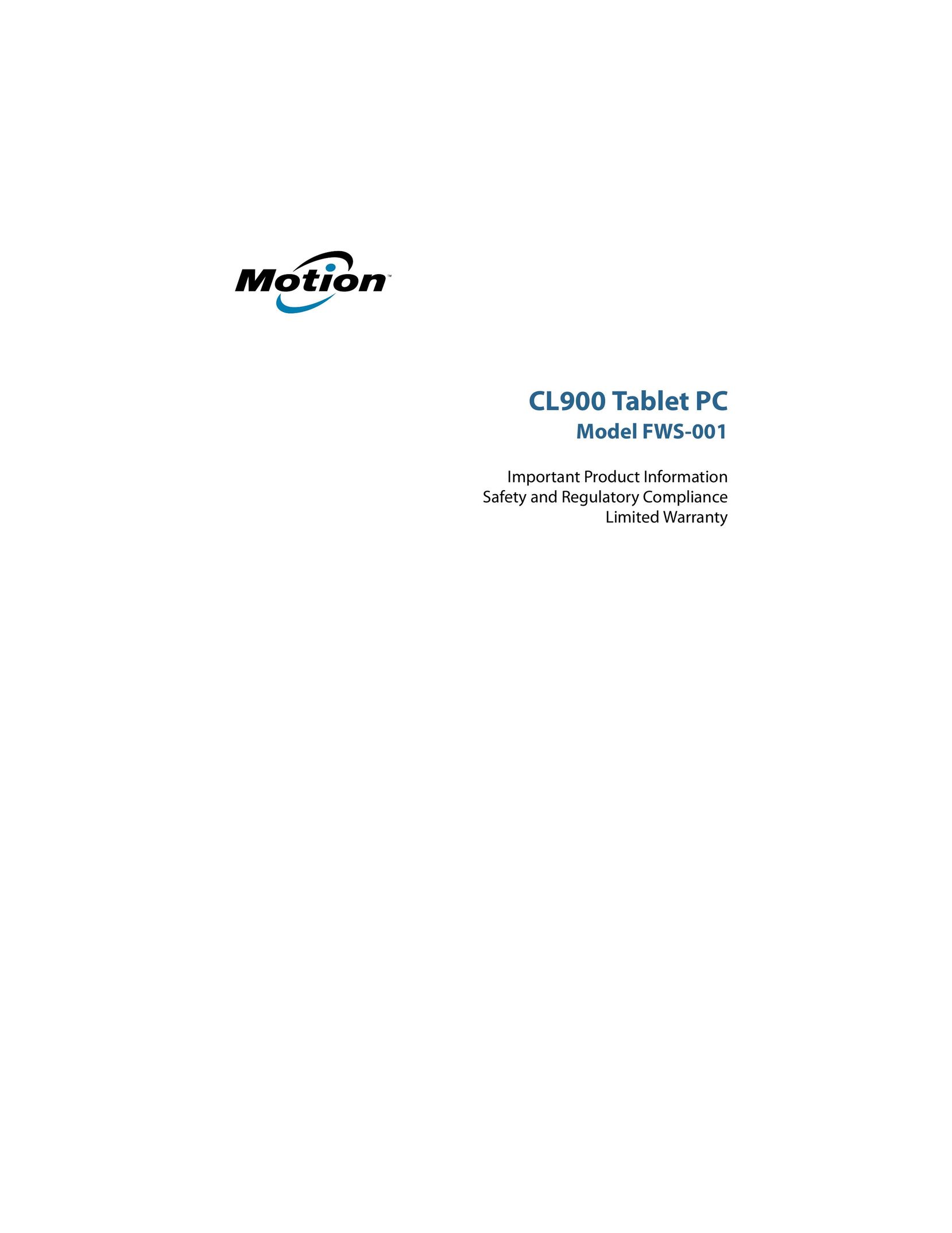 Motion FWS-001 Tablet User Manual