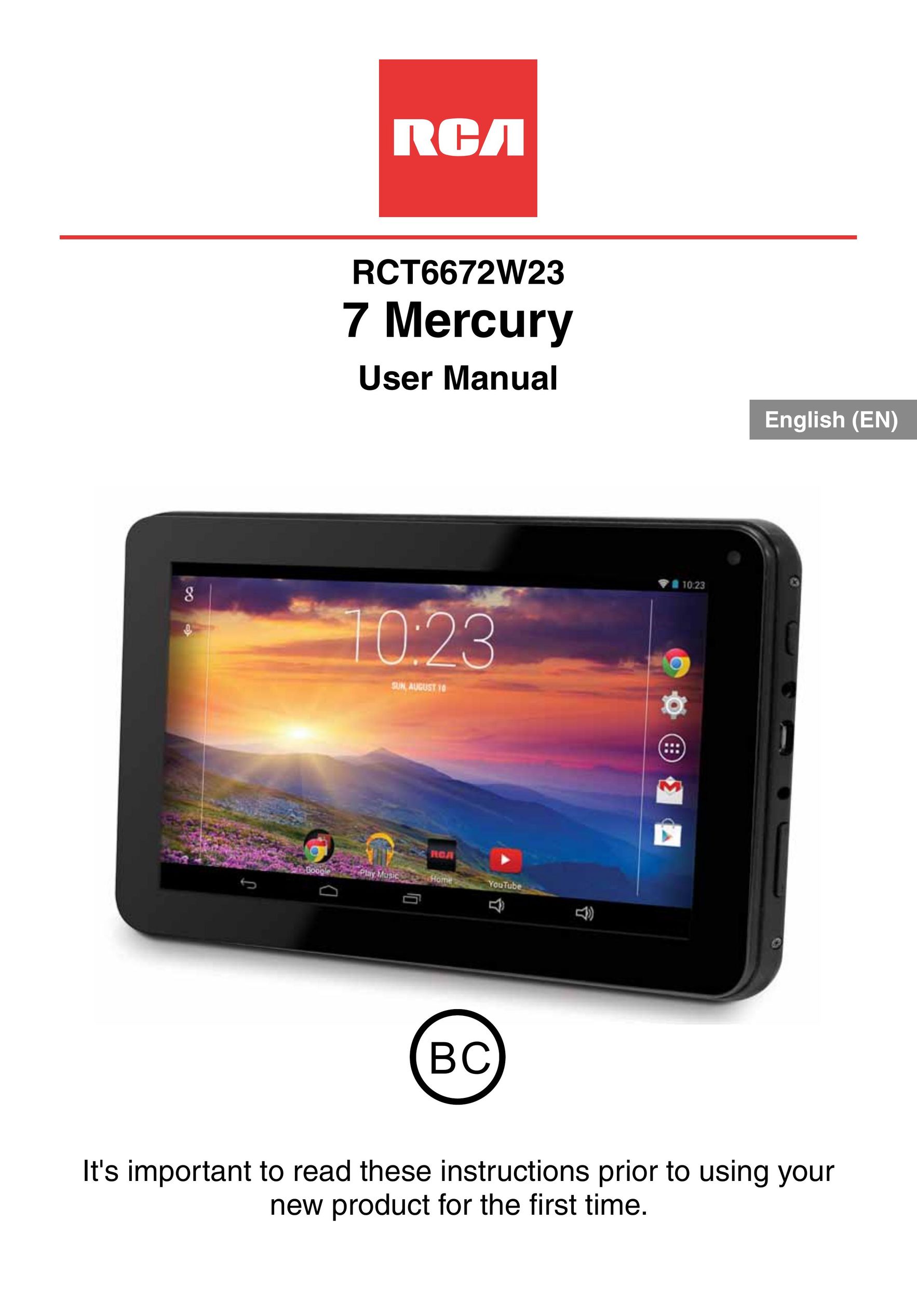 RCA RCT6672W23 Tablet User Manual