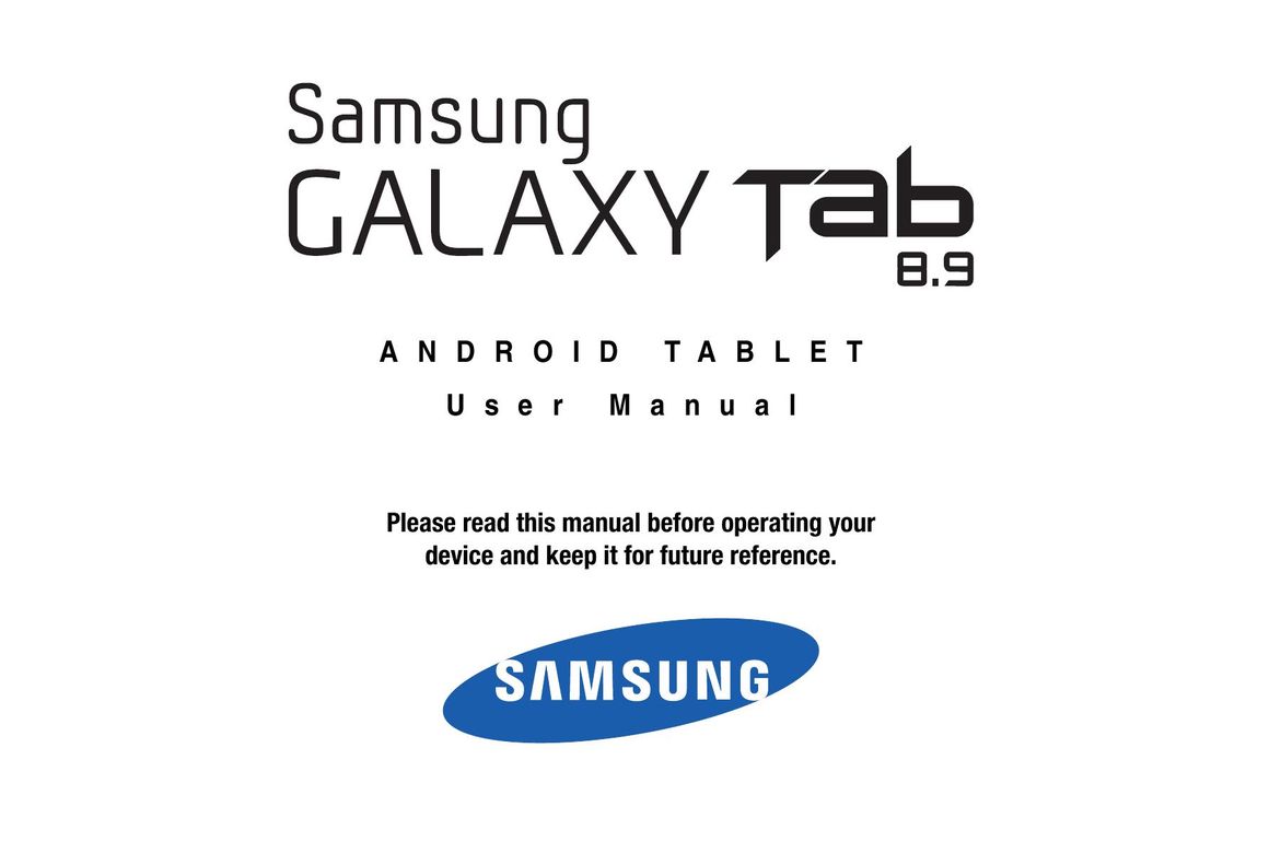 Samsung 8.9 Tablet User Manual