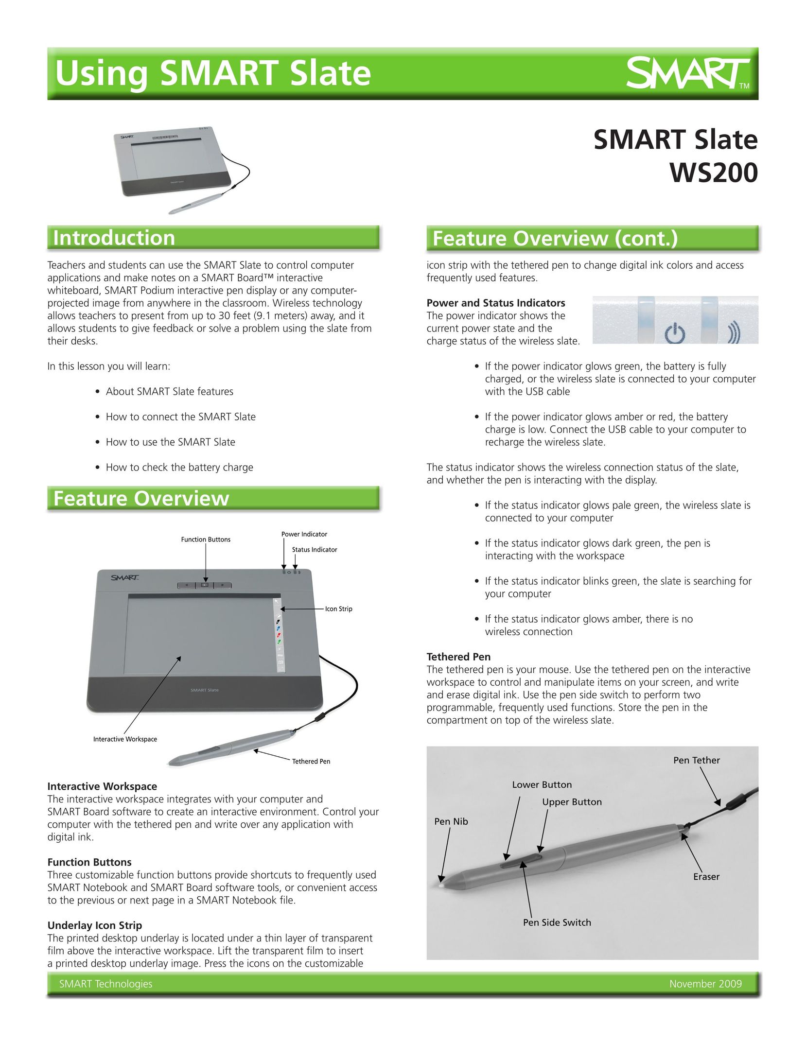 Smart Technologies WS200 Tablet User Manual