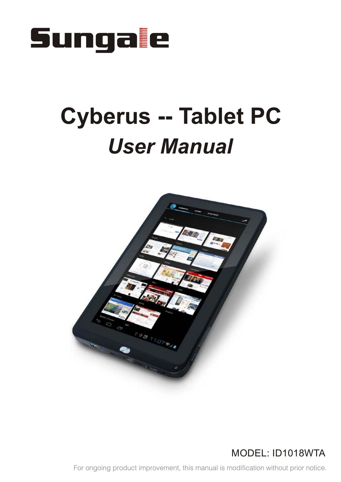 Sungale ID1018WTA Tablet User Manual