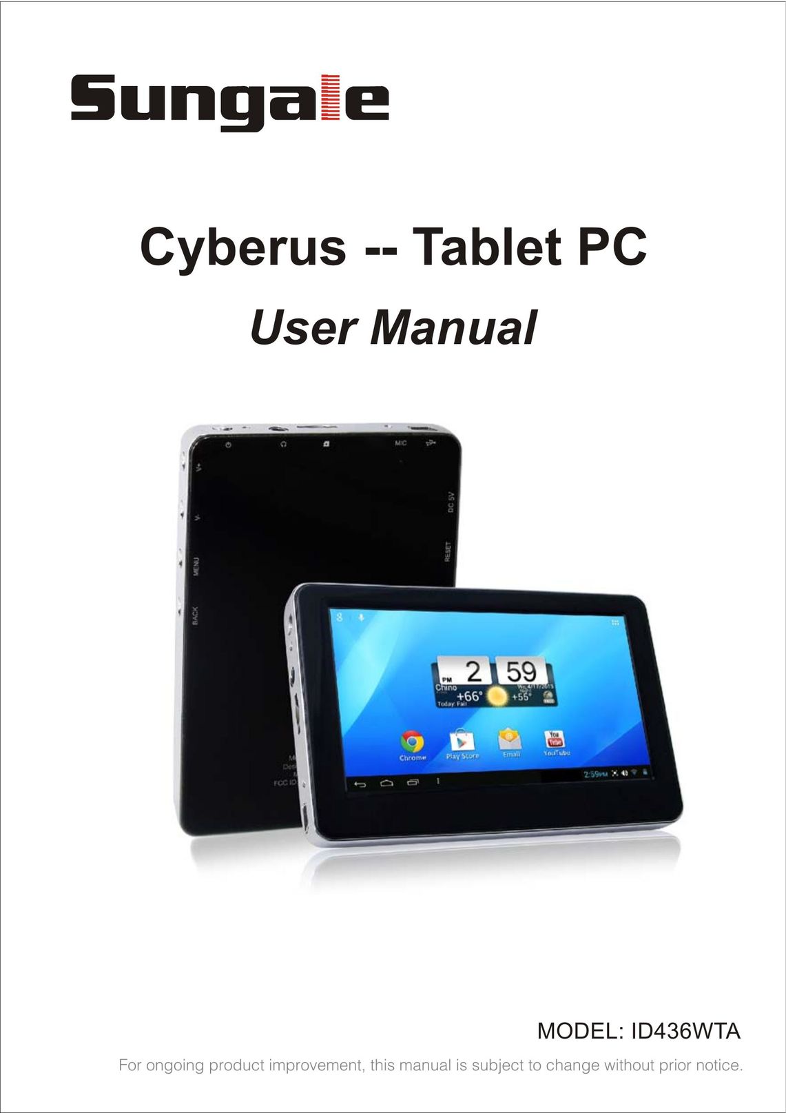 Sungale ID436WTA Tablet User Manual