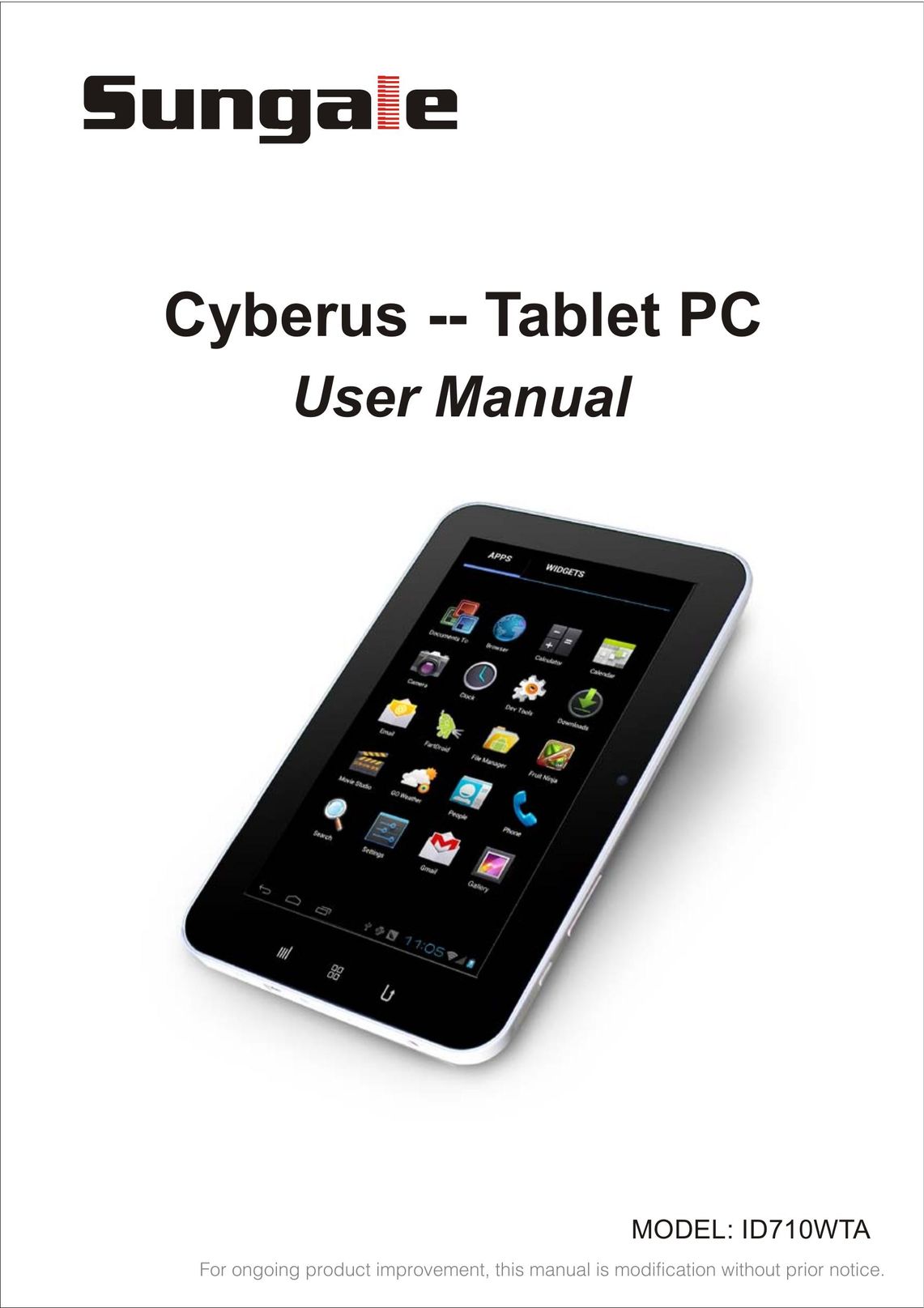 Sungale ID710WTA Tablet User Manual