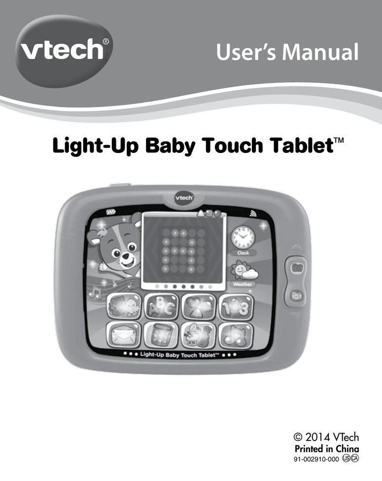 VTech vtech light-up baby touch tablet Tablet User Manual