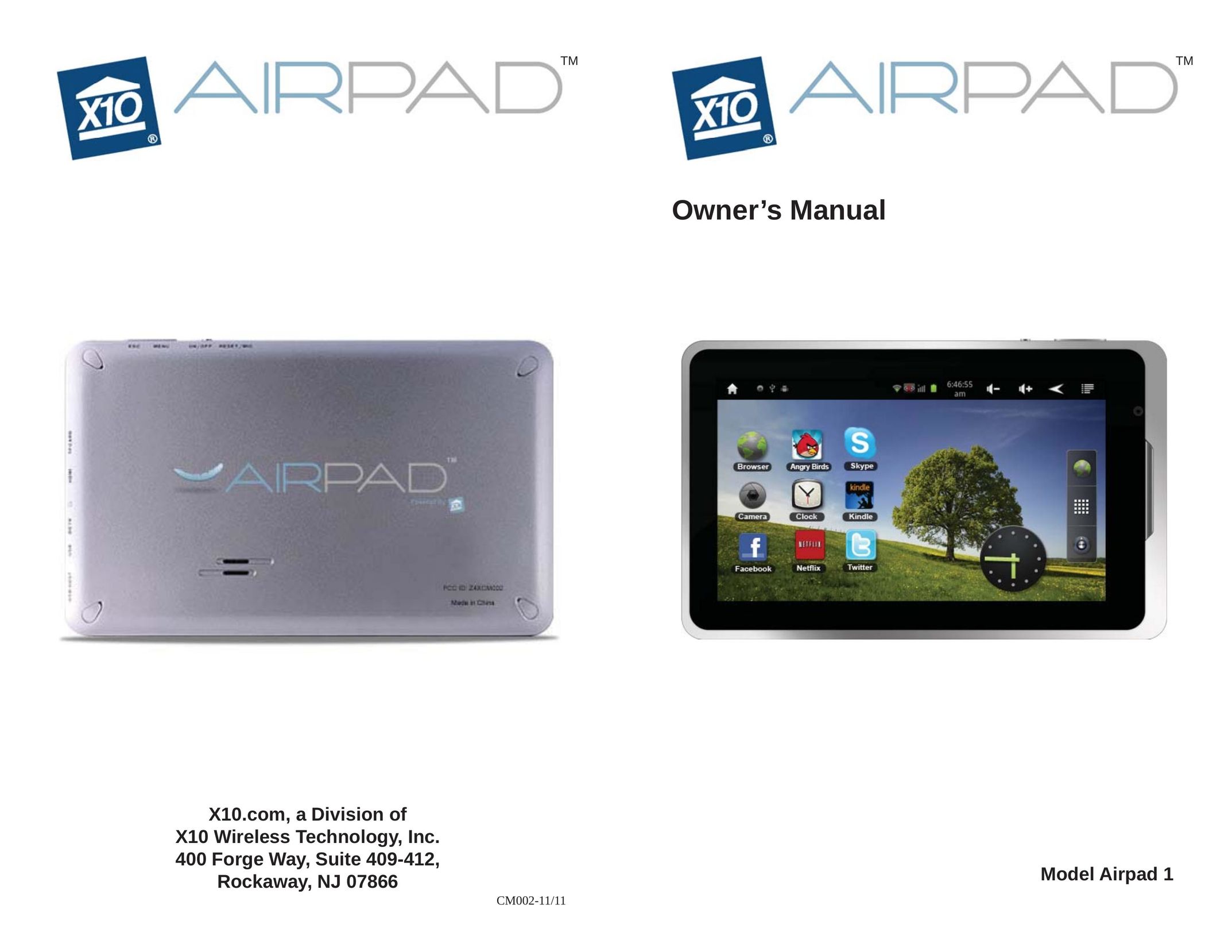 X10 Wireless Technology AIRPAD 1 Tablet User Manual