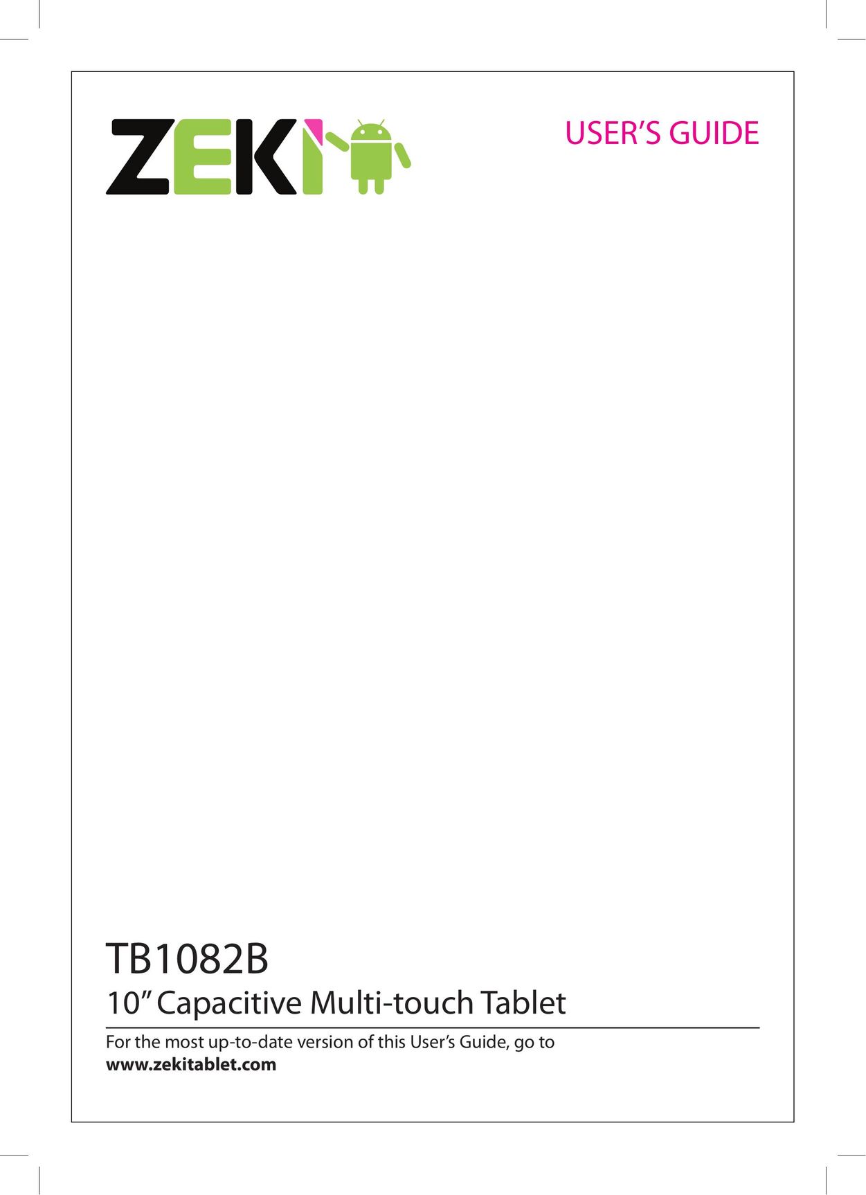 Zeki TB1082B Tablet User Manual