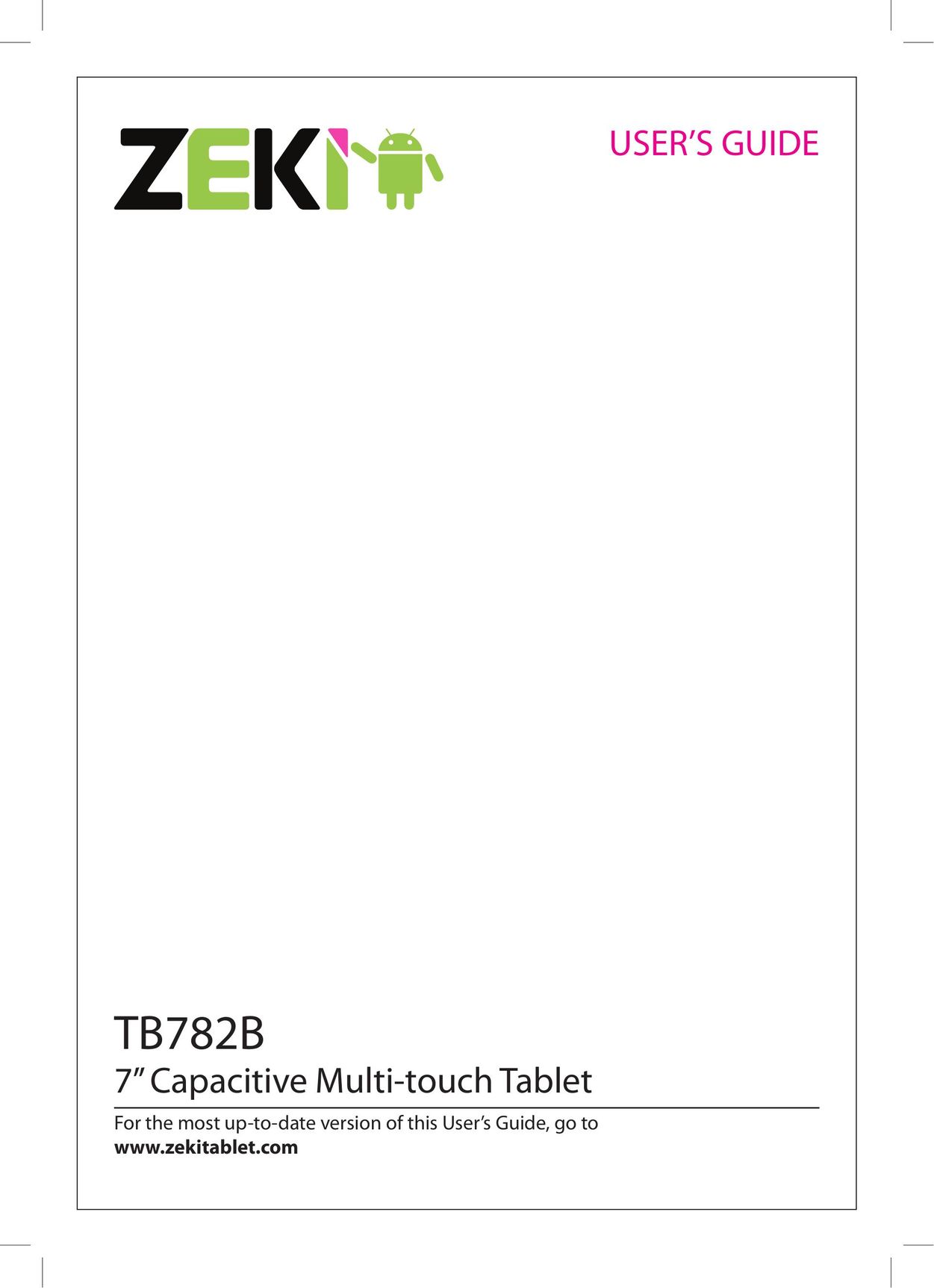 Zeki TB782B Tablet User Manual