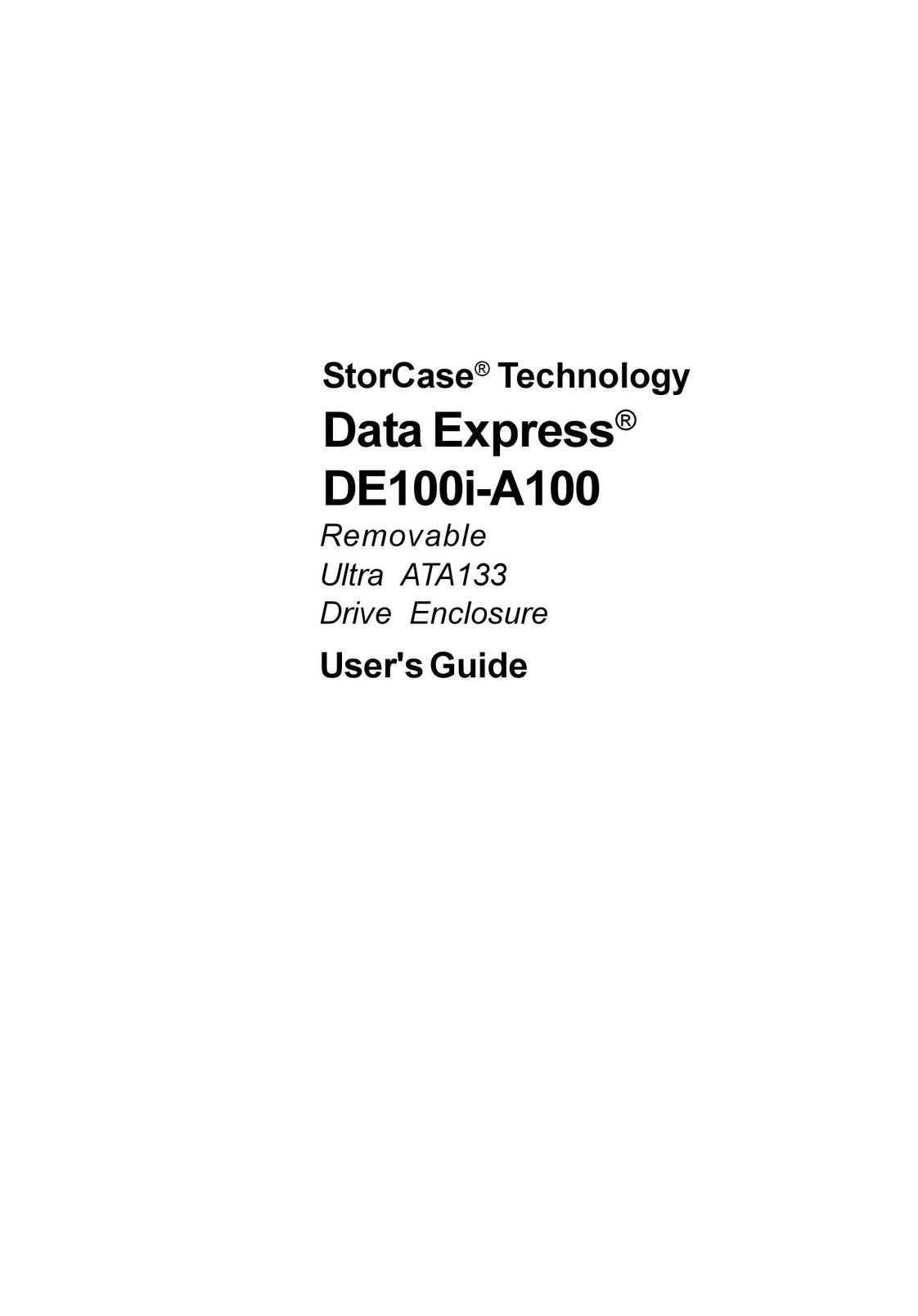 StorCase Technology DE100i-A100 Tablet Accessory User Manual