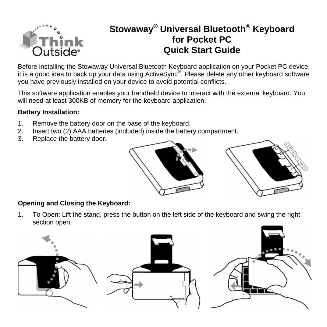 Think Outside Tablet Accessory Tablet Accessory User Manual