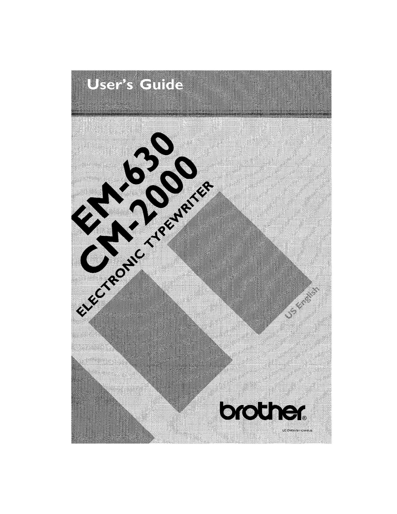 Brother CM-2000 Typewriter User Manual