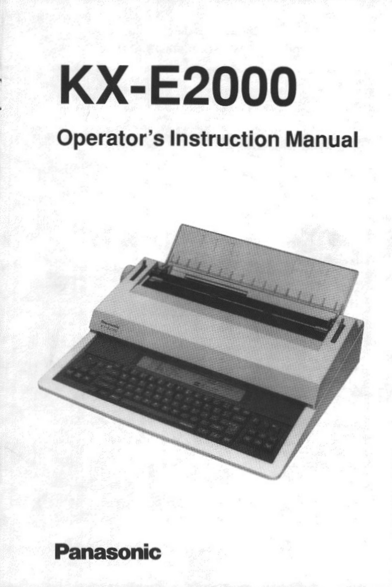 Panasonic KX-E2000 Typewriter User Manual