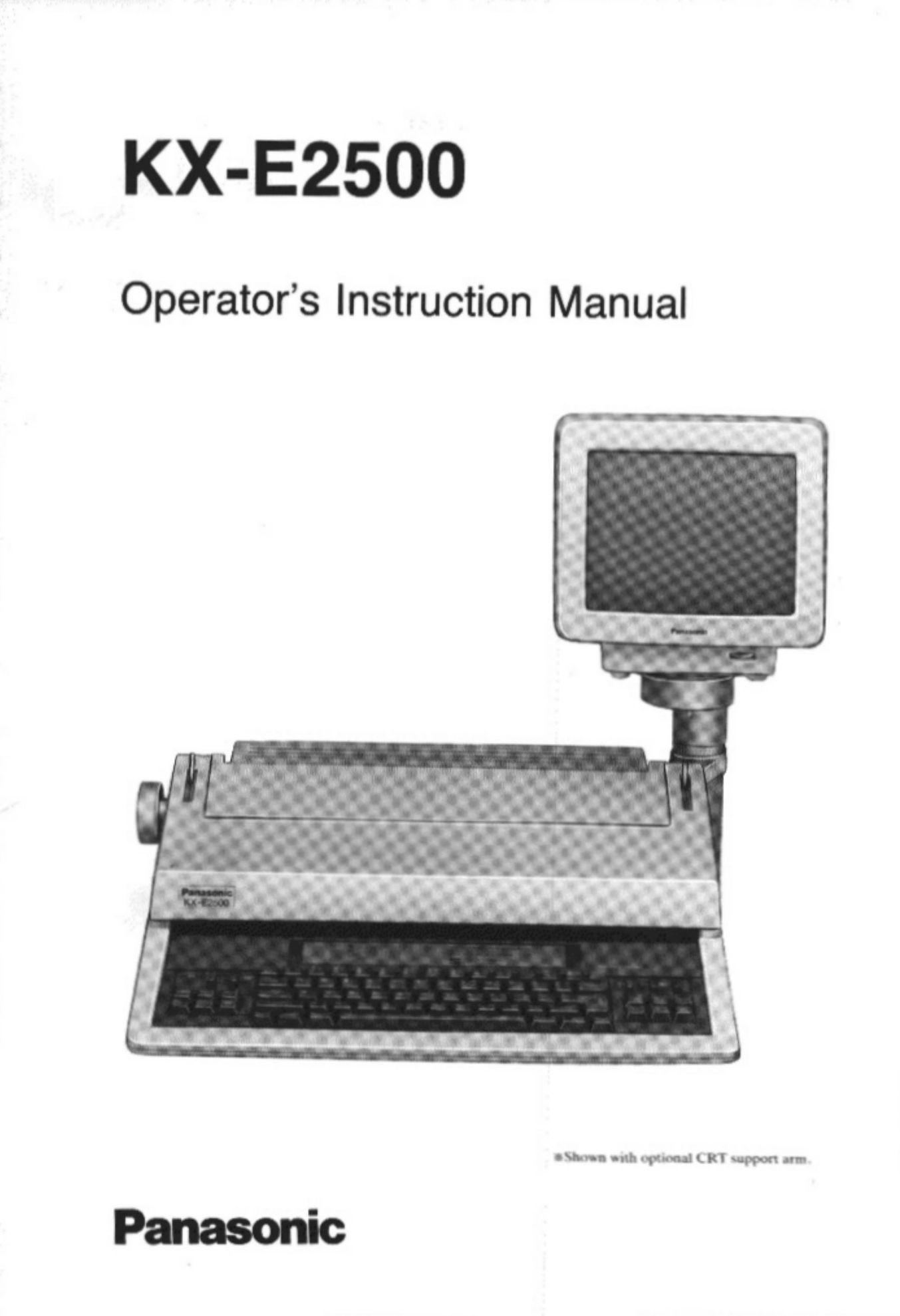 Panasonic KX-E2500 Typewriter User Manual