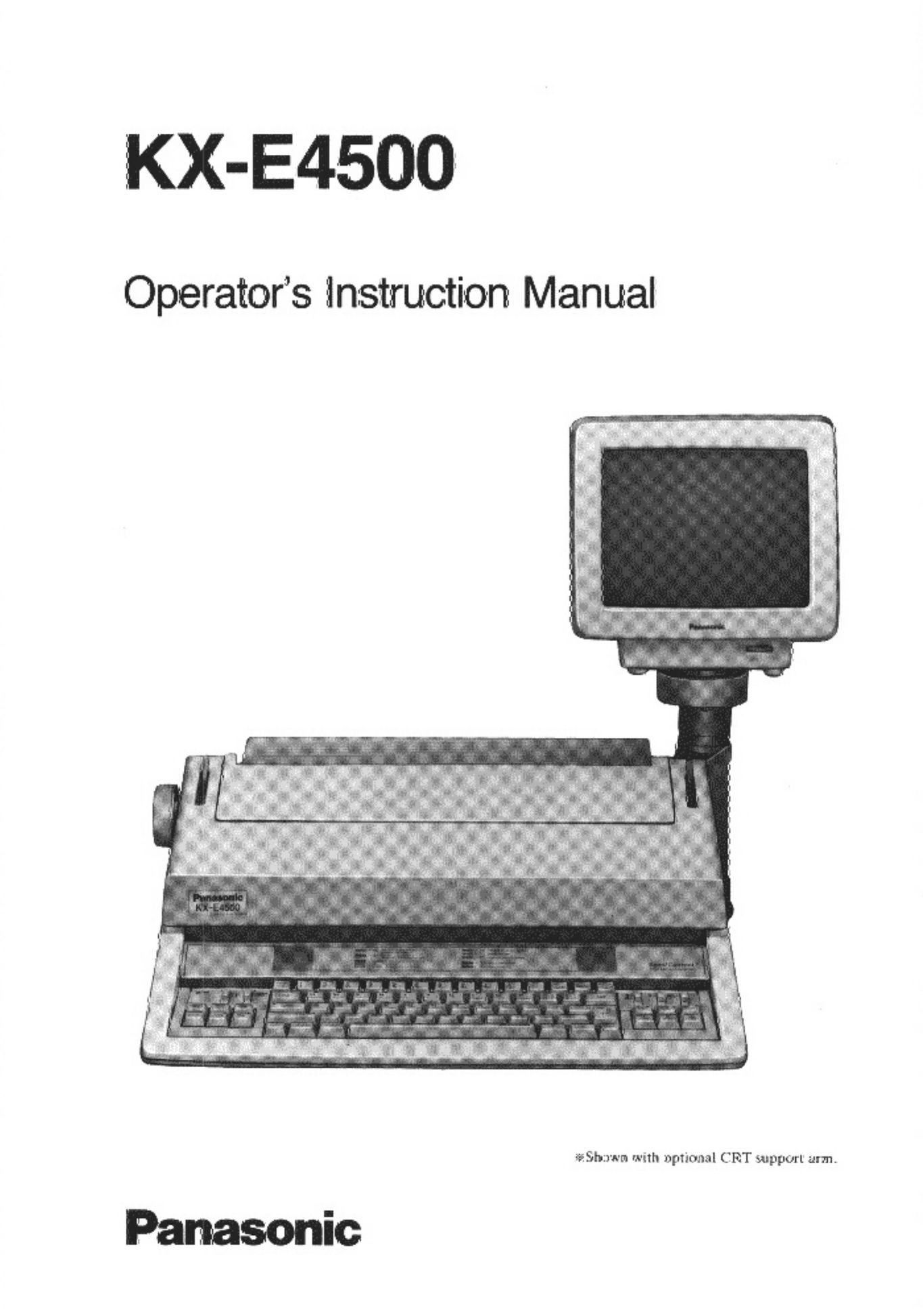 Panasonic KX-E4500 Typewriter User Manual