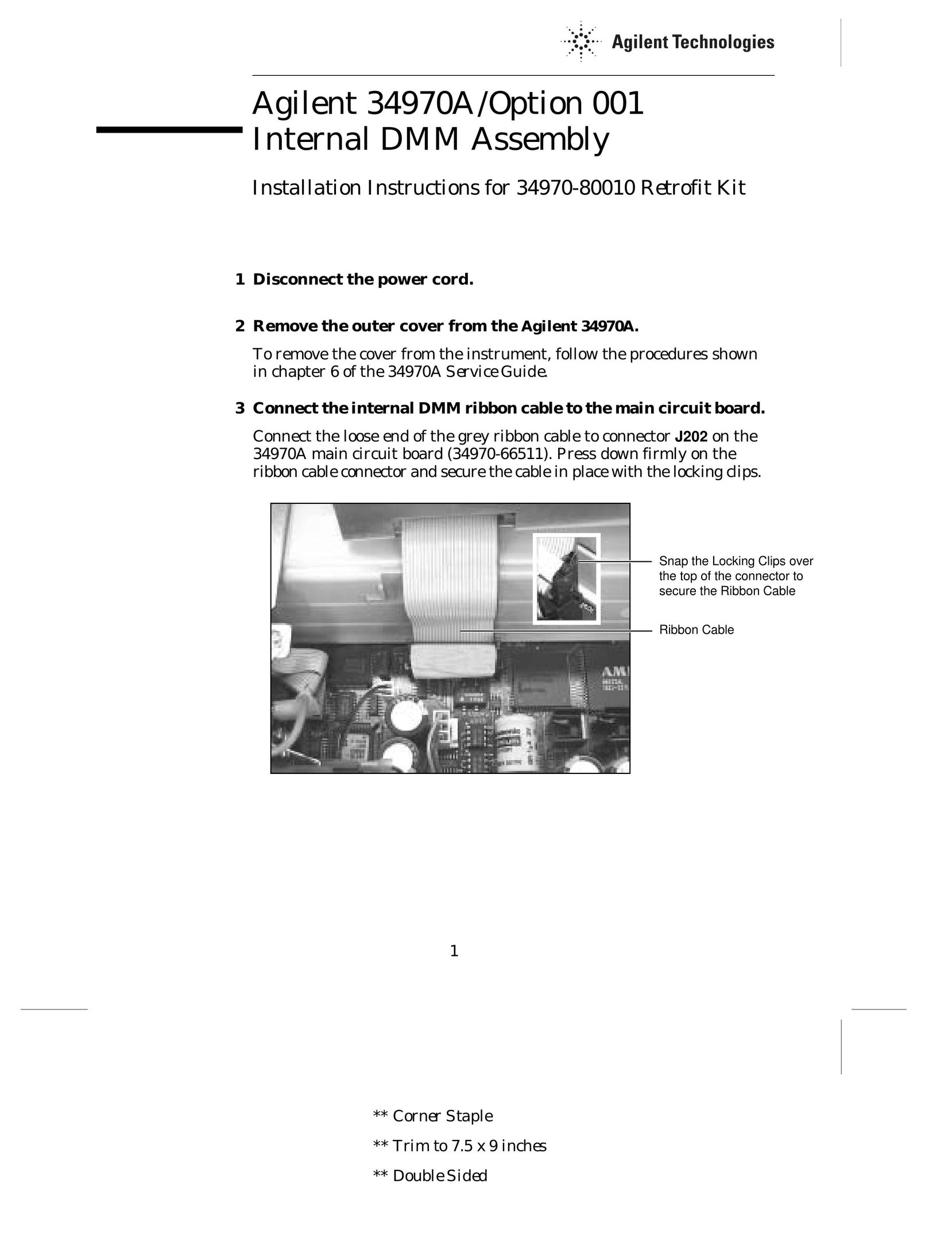 Agilent Technologies 34970-80010 Webcam User Manual