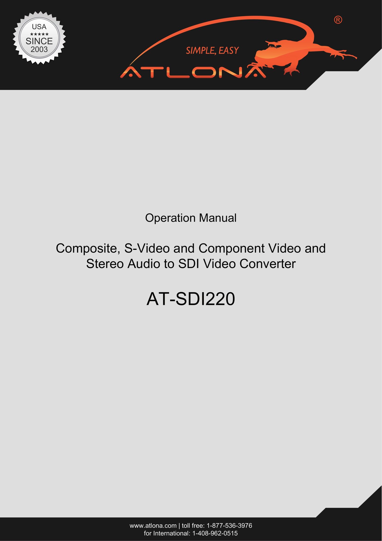 Atlona AT-SDI220 Webcam User Manual