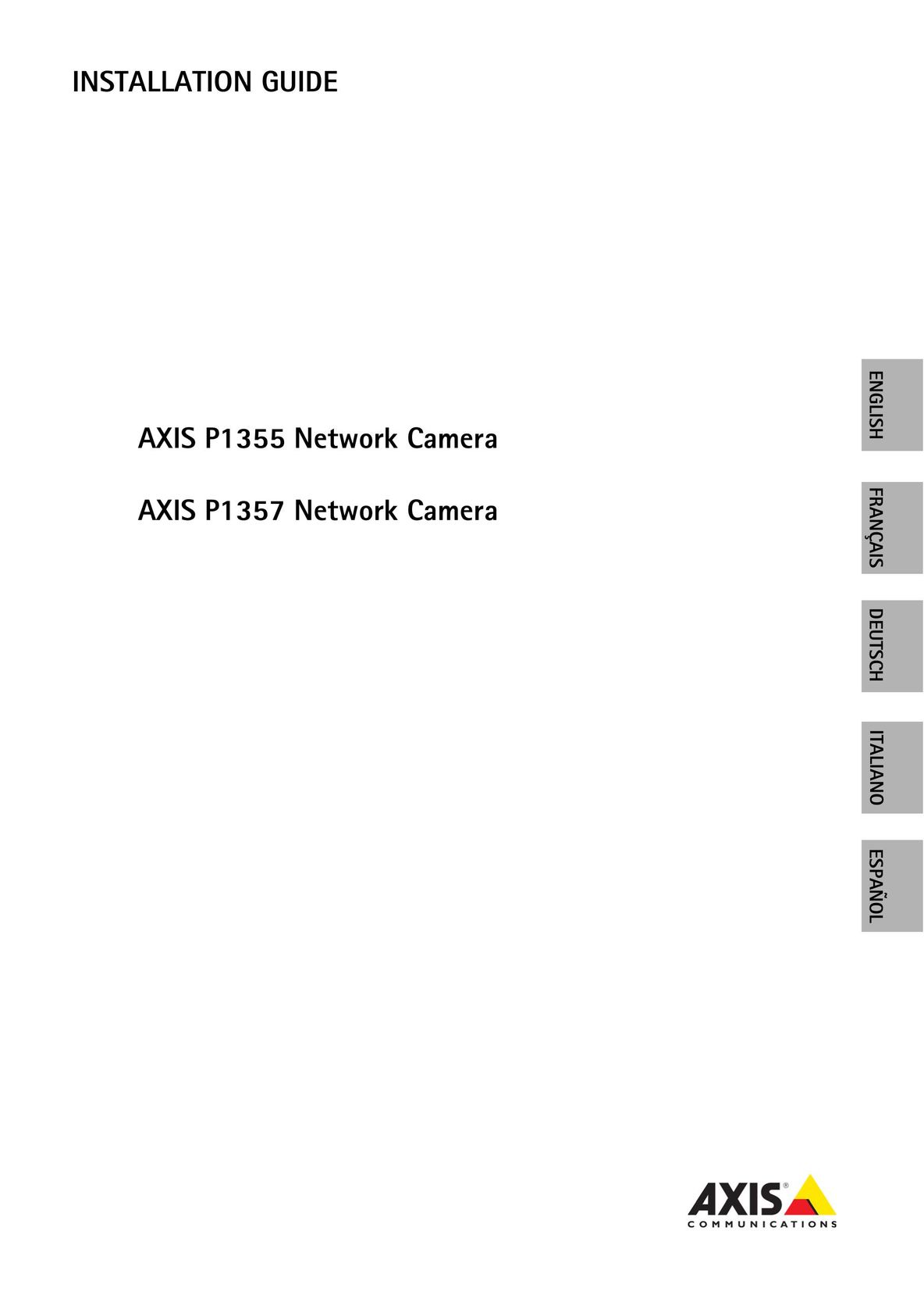 Axis Communications P1355 Webcam User Manual
