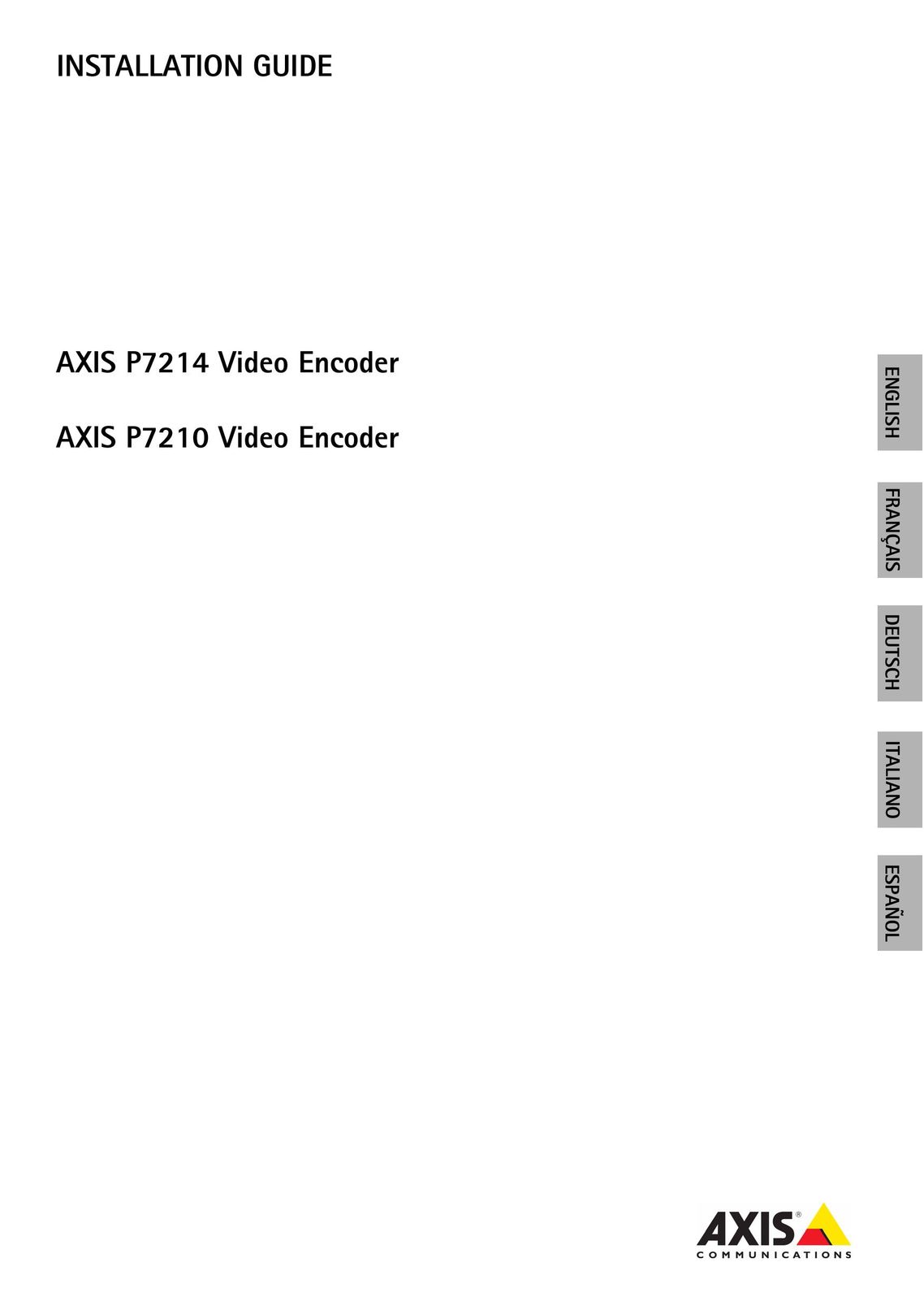 Axis Communications P7214/P7210 Webcam User Manual