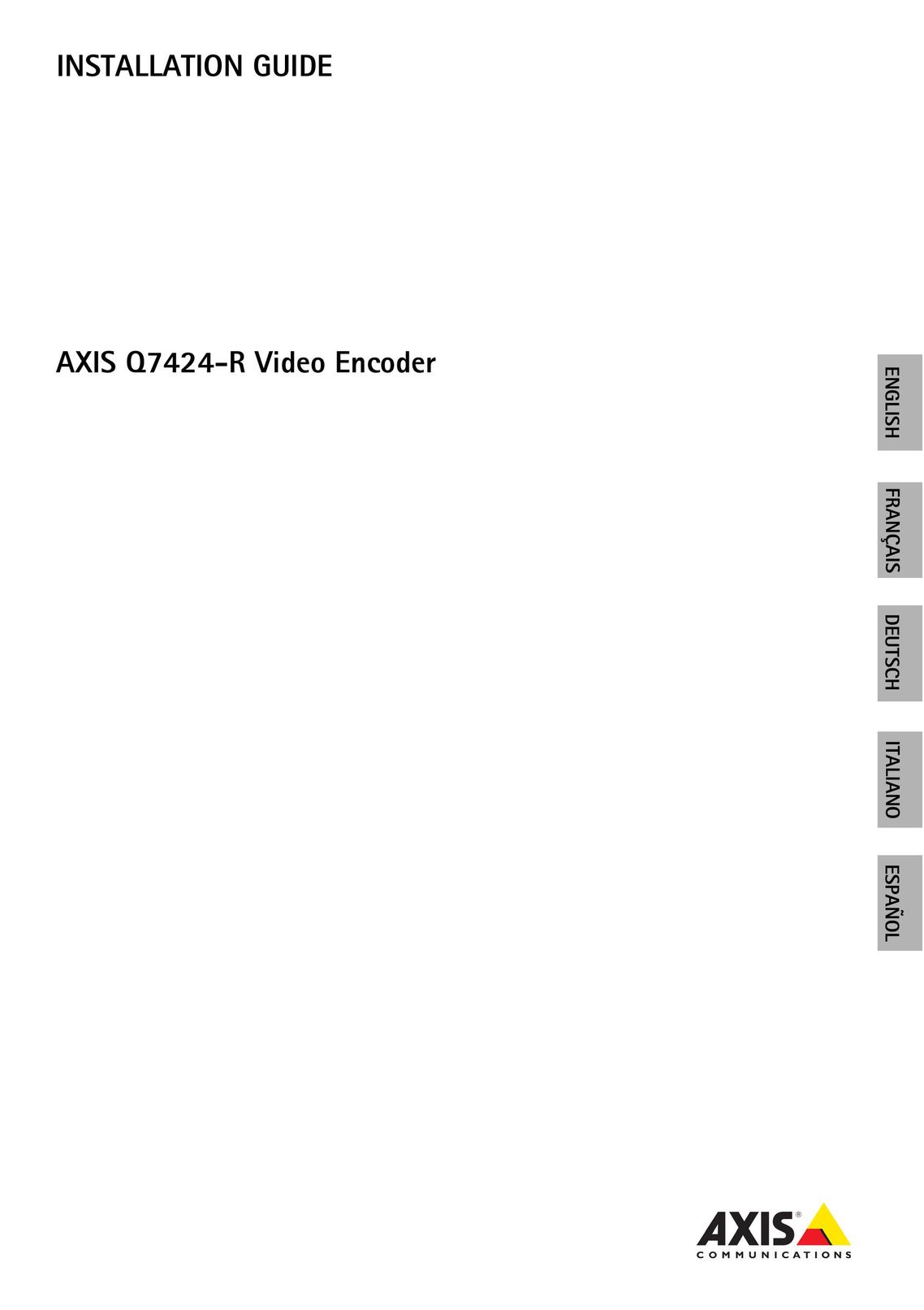 Axis Communications Q7424-R Webcam User Manual