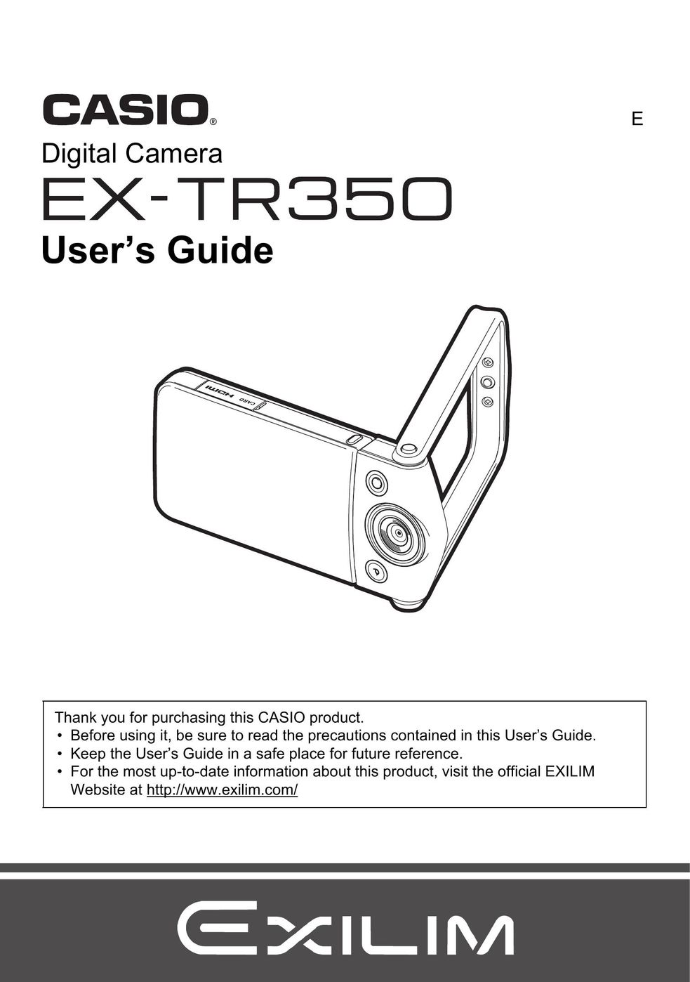 Casio EX-TR350 Webcam User Manual