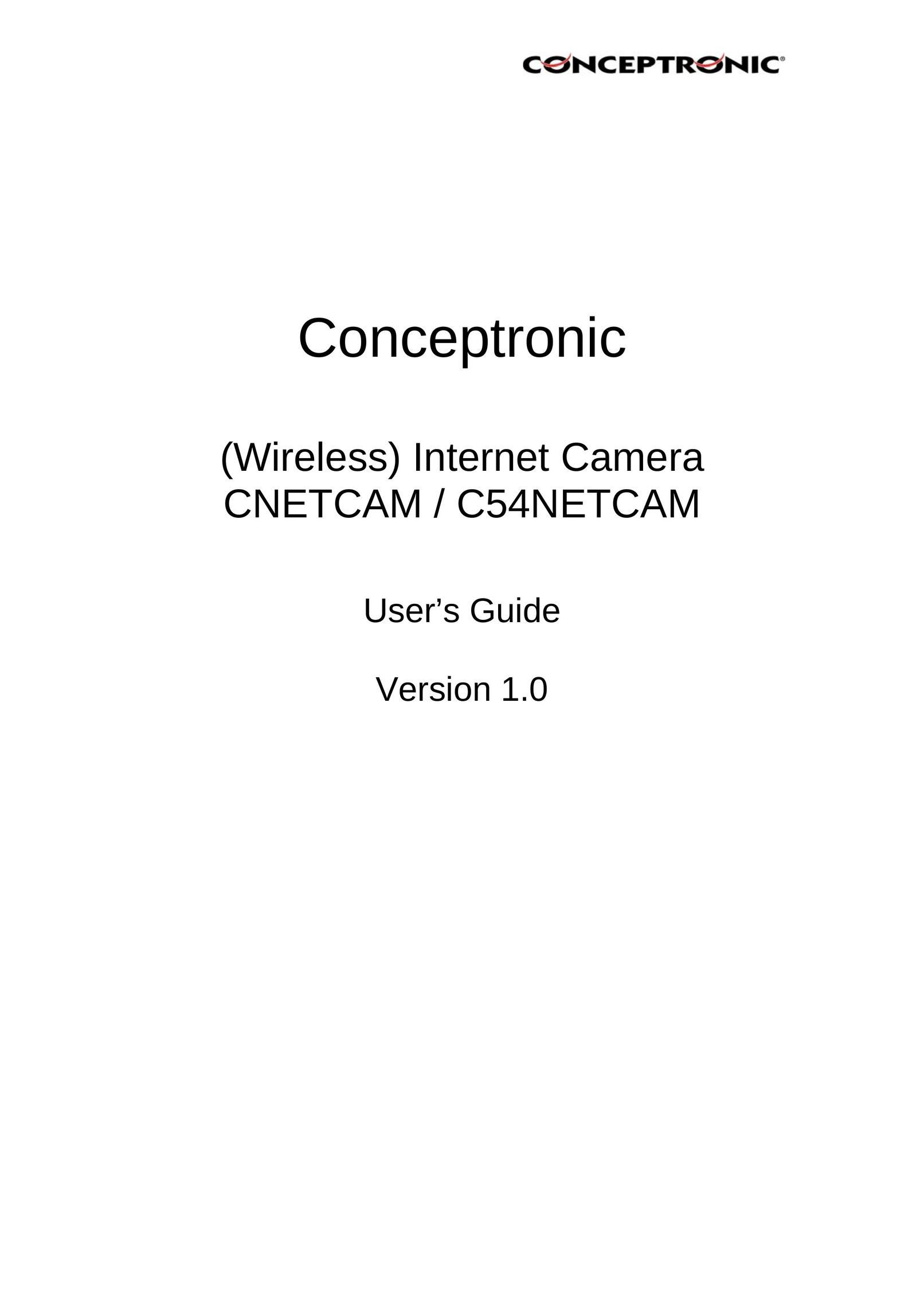 Conceptronic CNETCAM Webcam User Manual