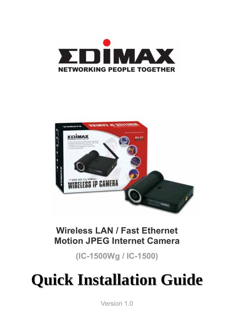 Edimax Technology IC-1500WG Webcam User Manual