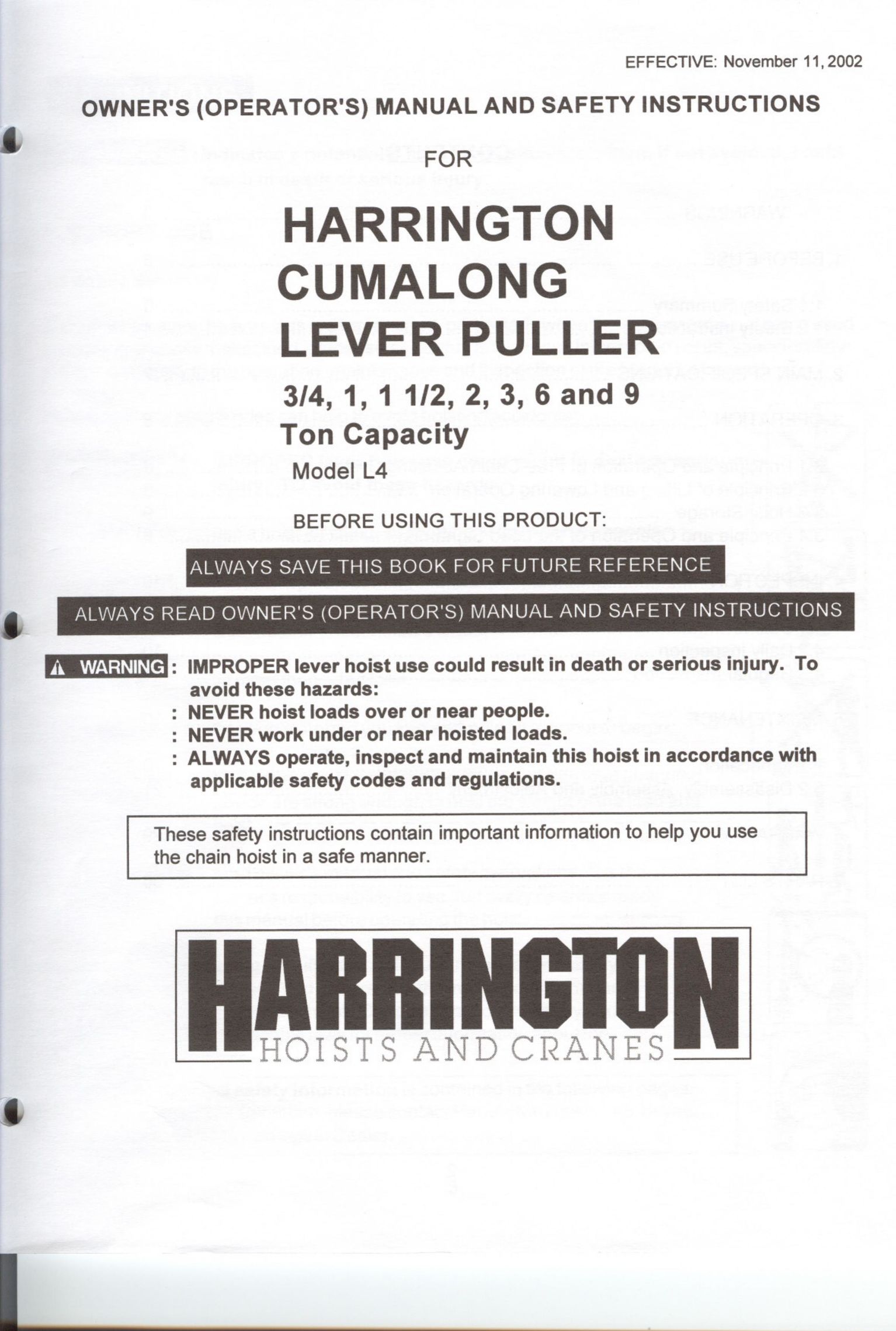 Harrington Hoists L4 Webcam User Manual