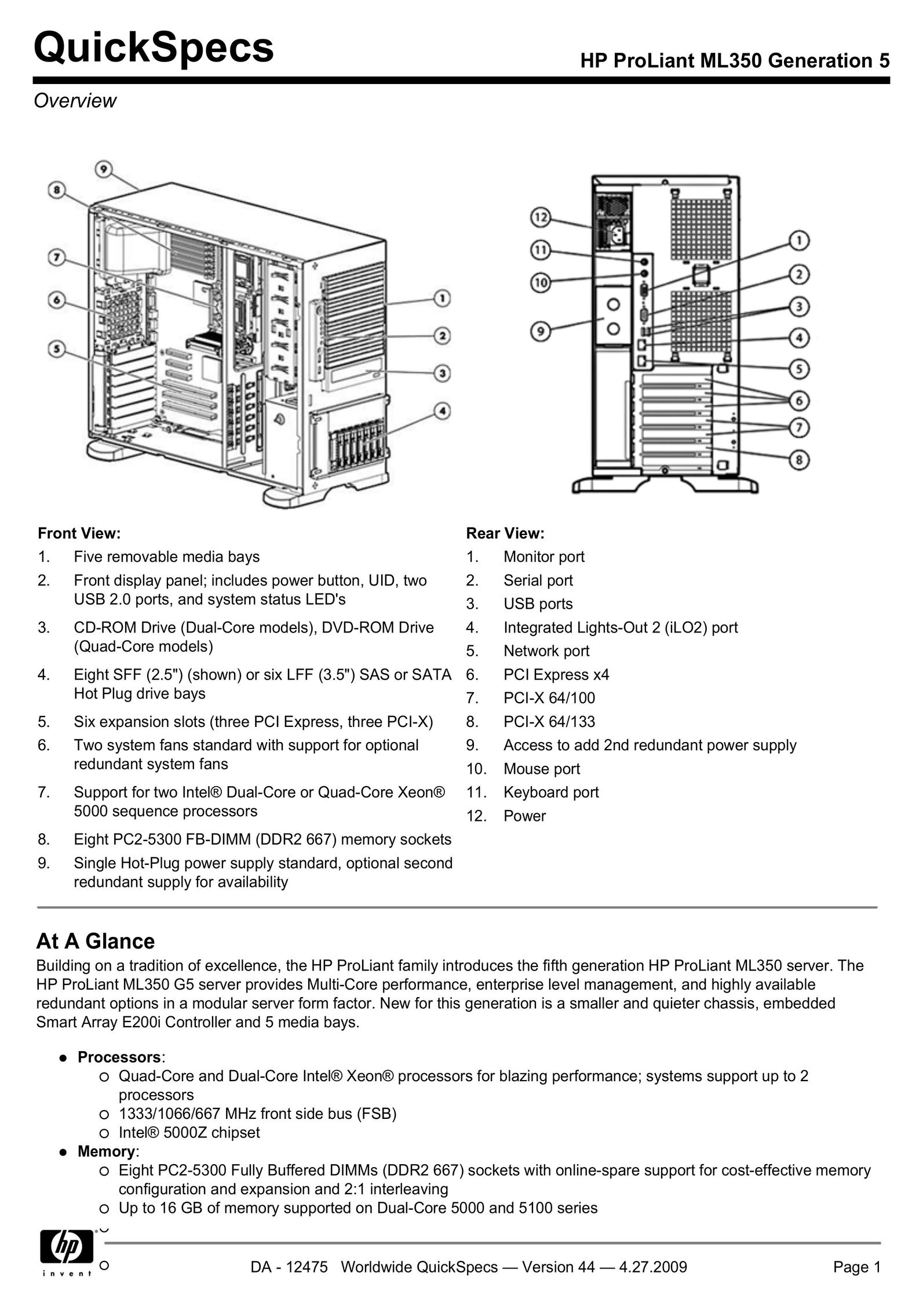 HP (Hewlett-Packard) ML350 Webcam User Manual