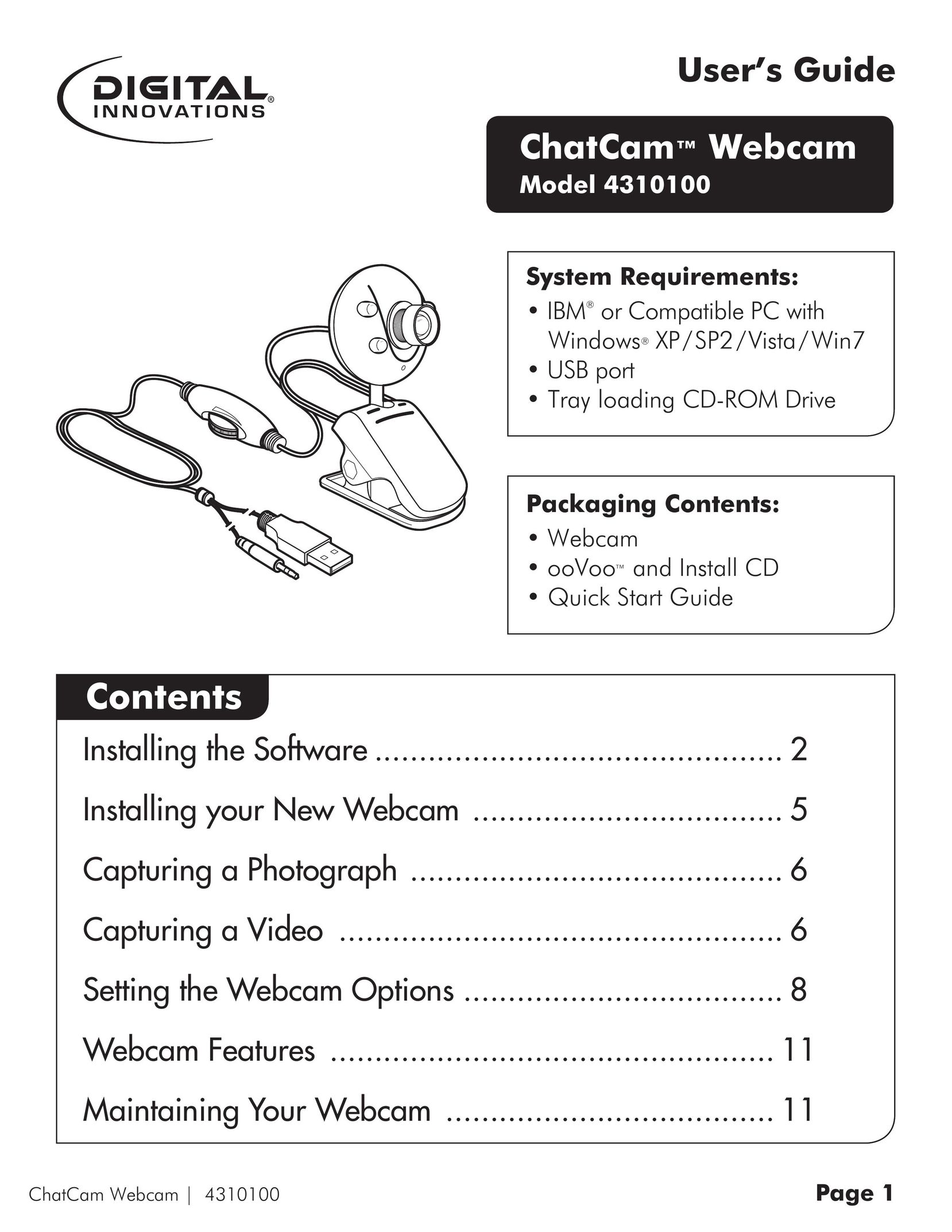 Micro Innovations 4310100 Webcam User Manual