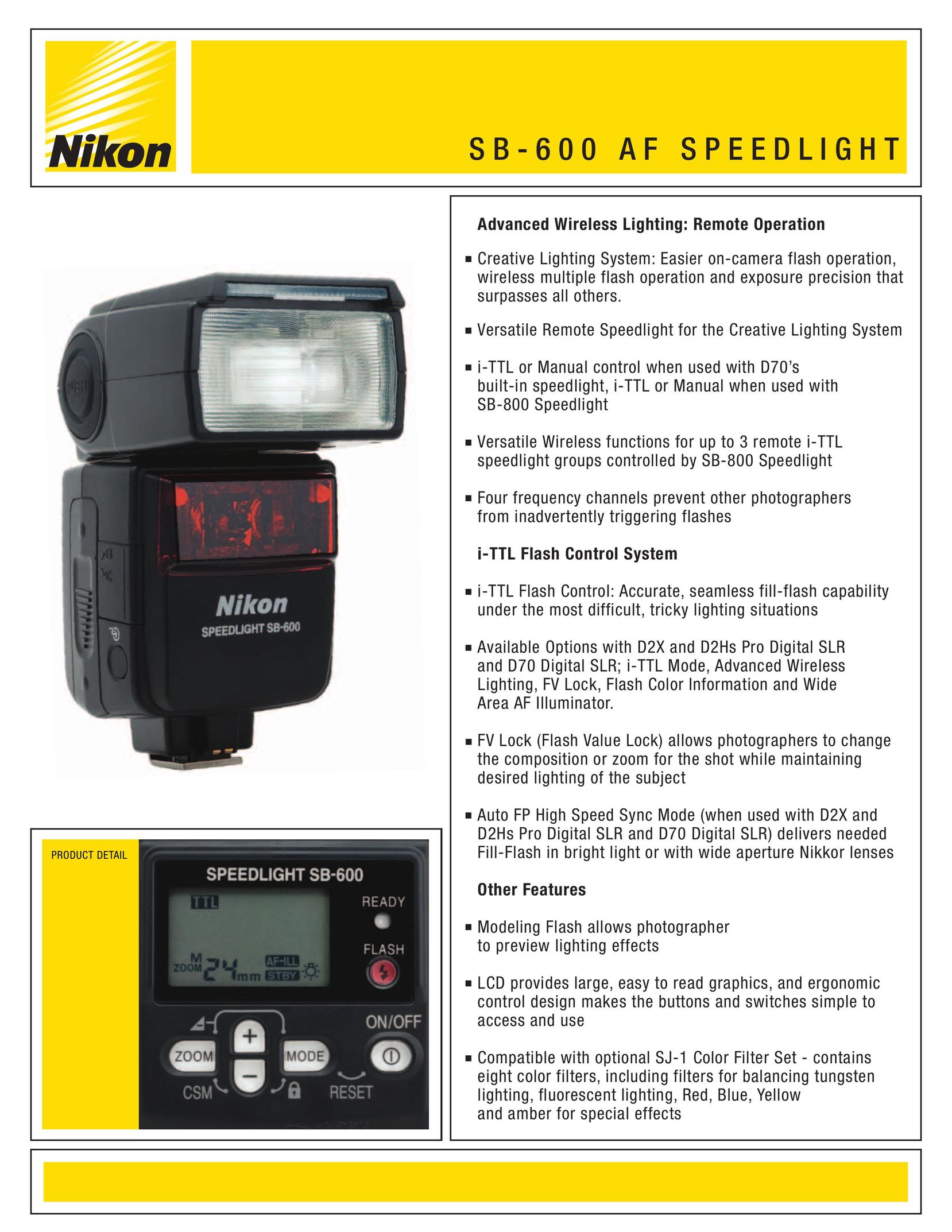 Nikon SB-600 Webcam User Manual