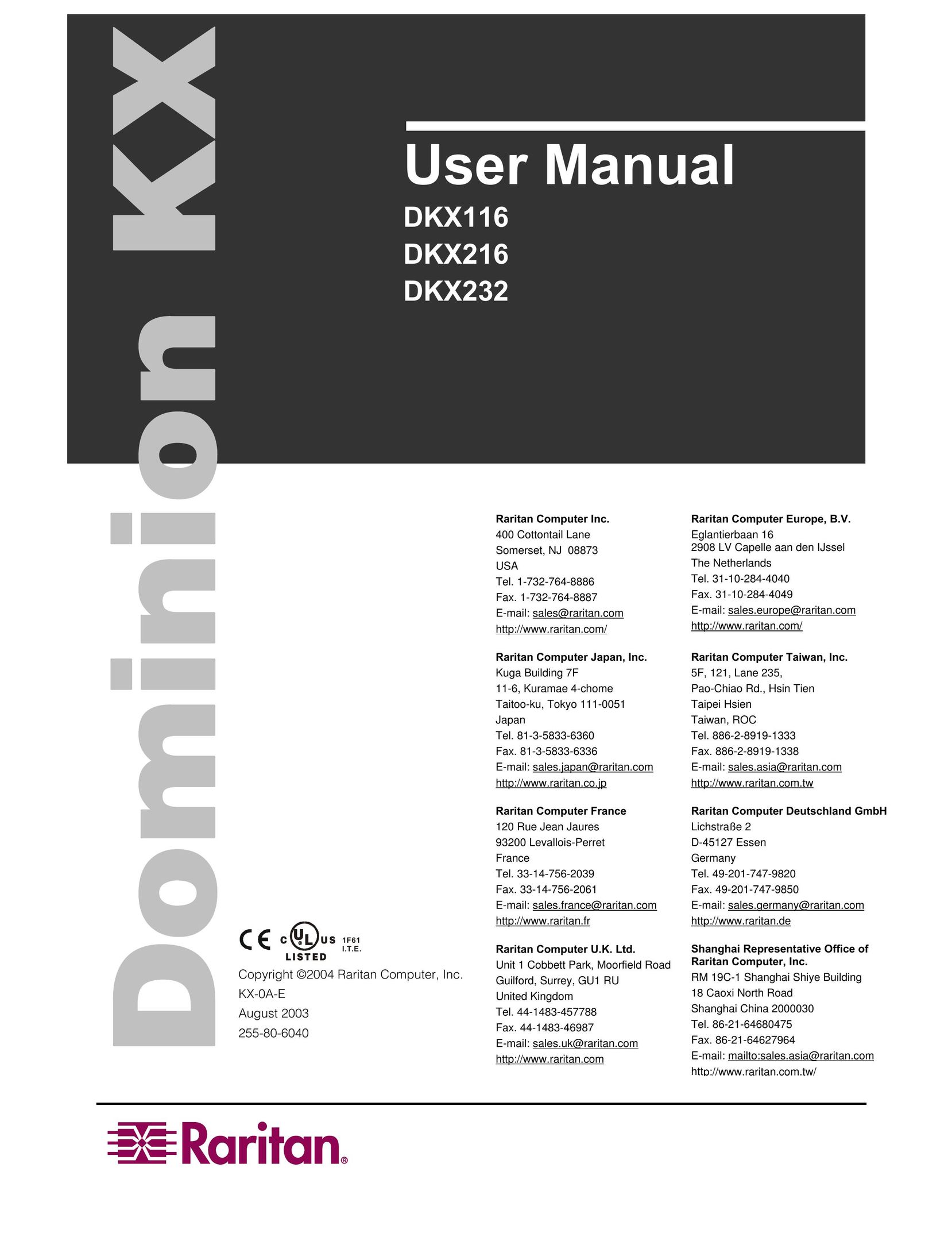 Raritan Computer DKX116 Webcam User Manual