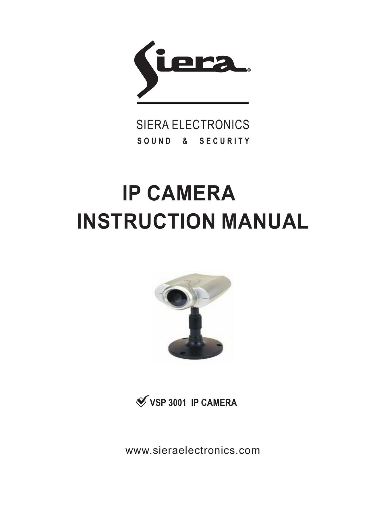 Sierra VSP 3001 Webcam User Manual