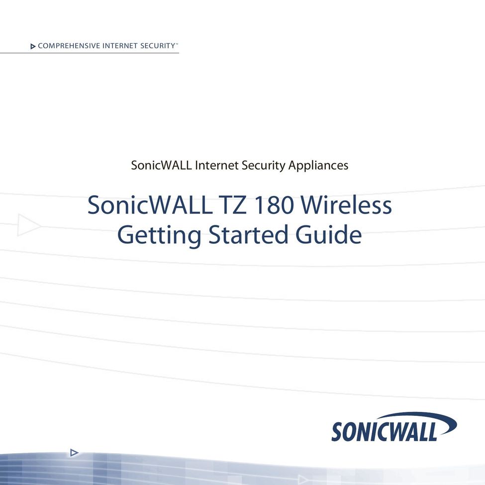 SonicWALL TZ 180 Webcam User Manual