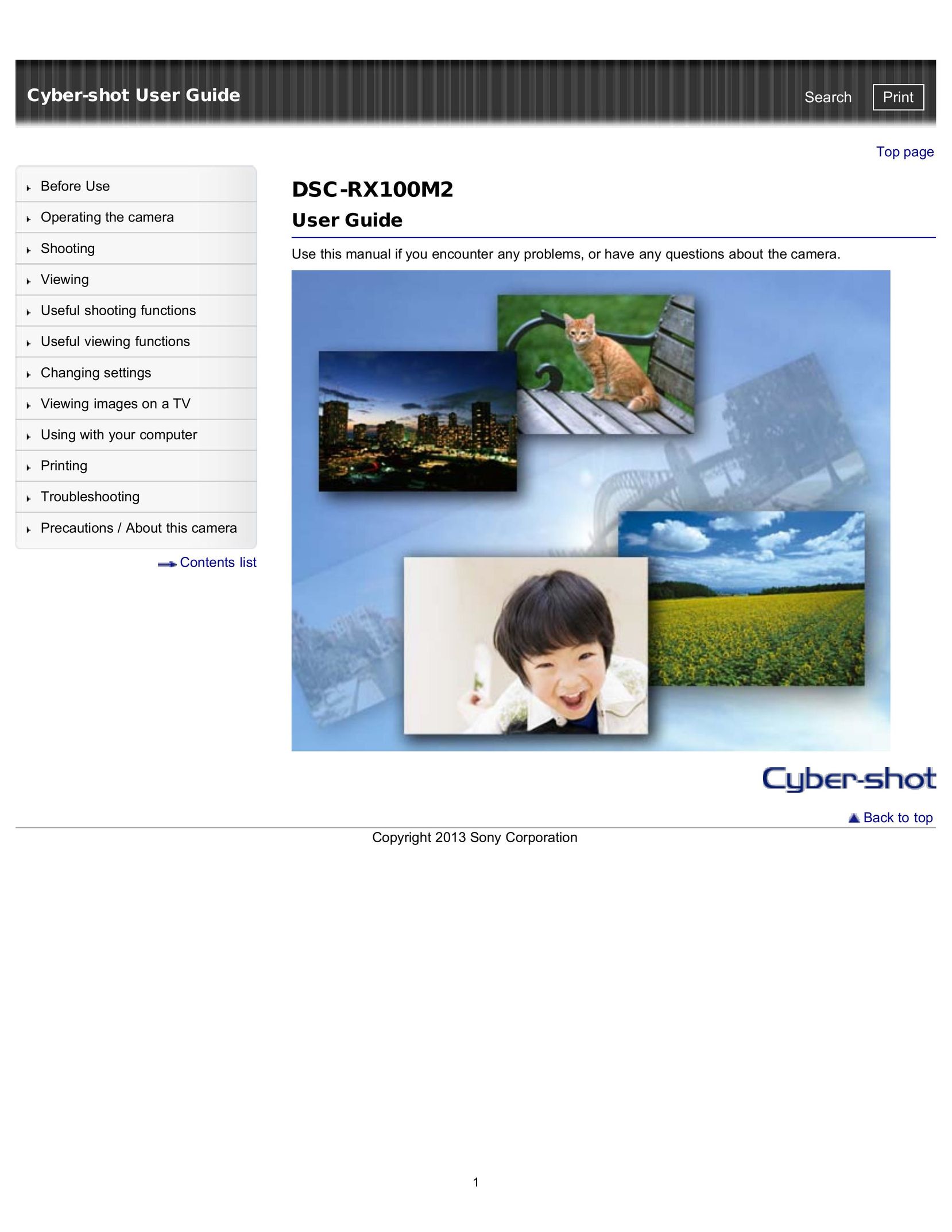 Sony DSC-RX100M2 Webcam User Manual
