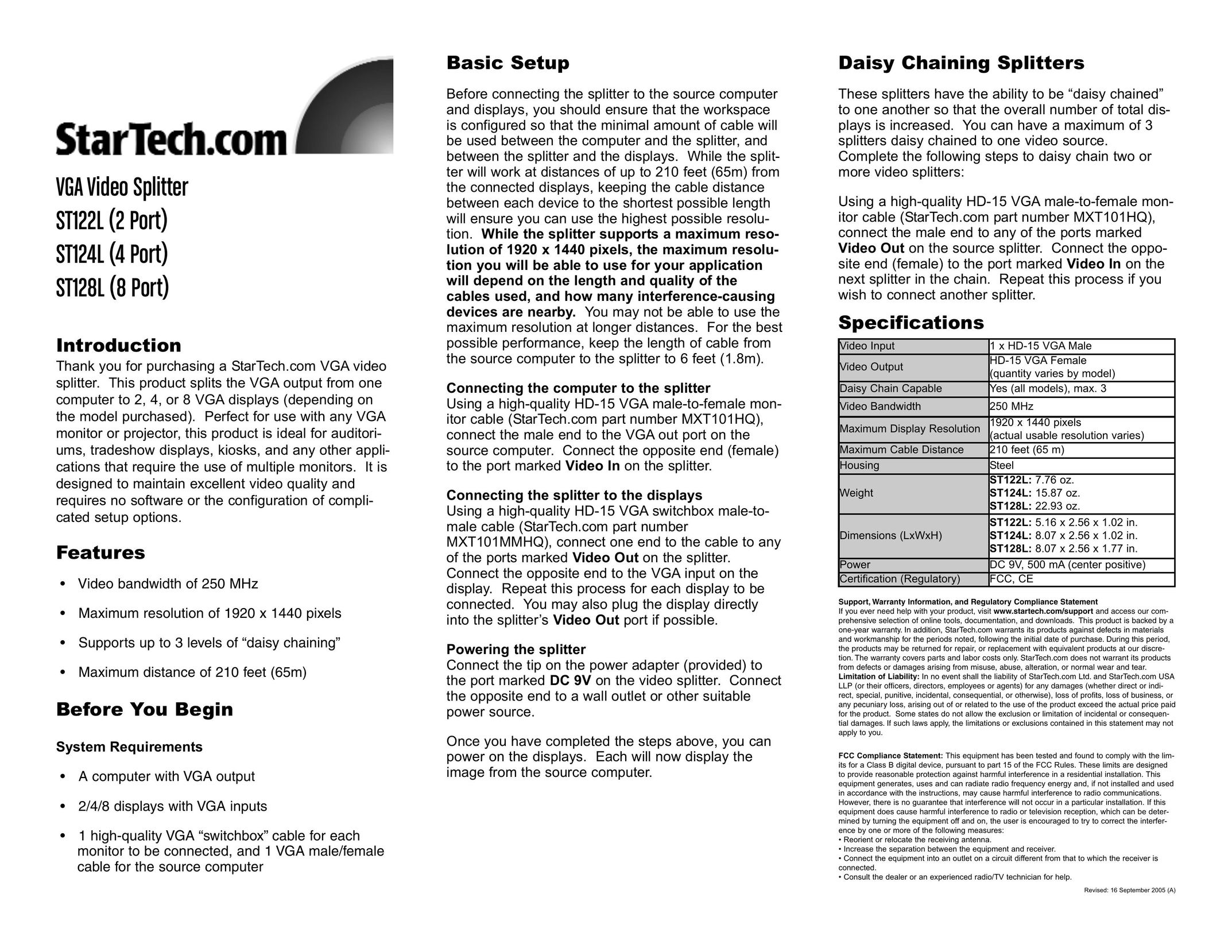 StarTech.com STI22L Webcam User Manual