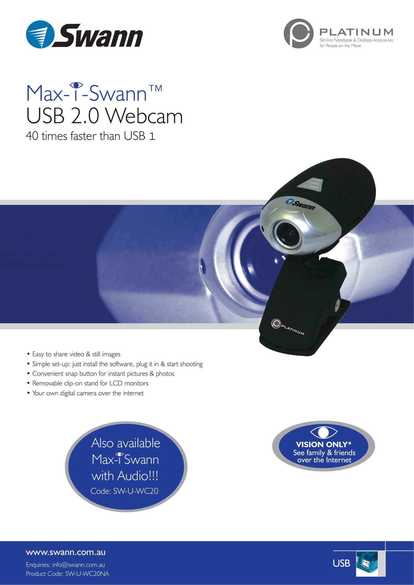 Swann SW-U-WC20NA Webcam User Manual
