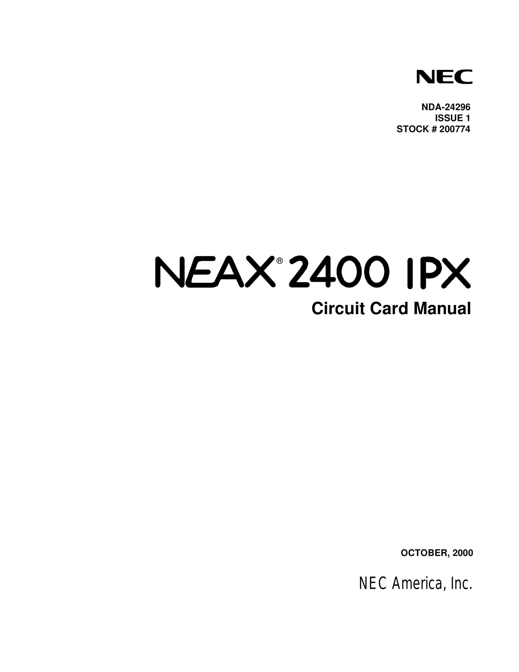 NEC 2400 IPX Whiteboard Accessories User Manual